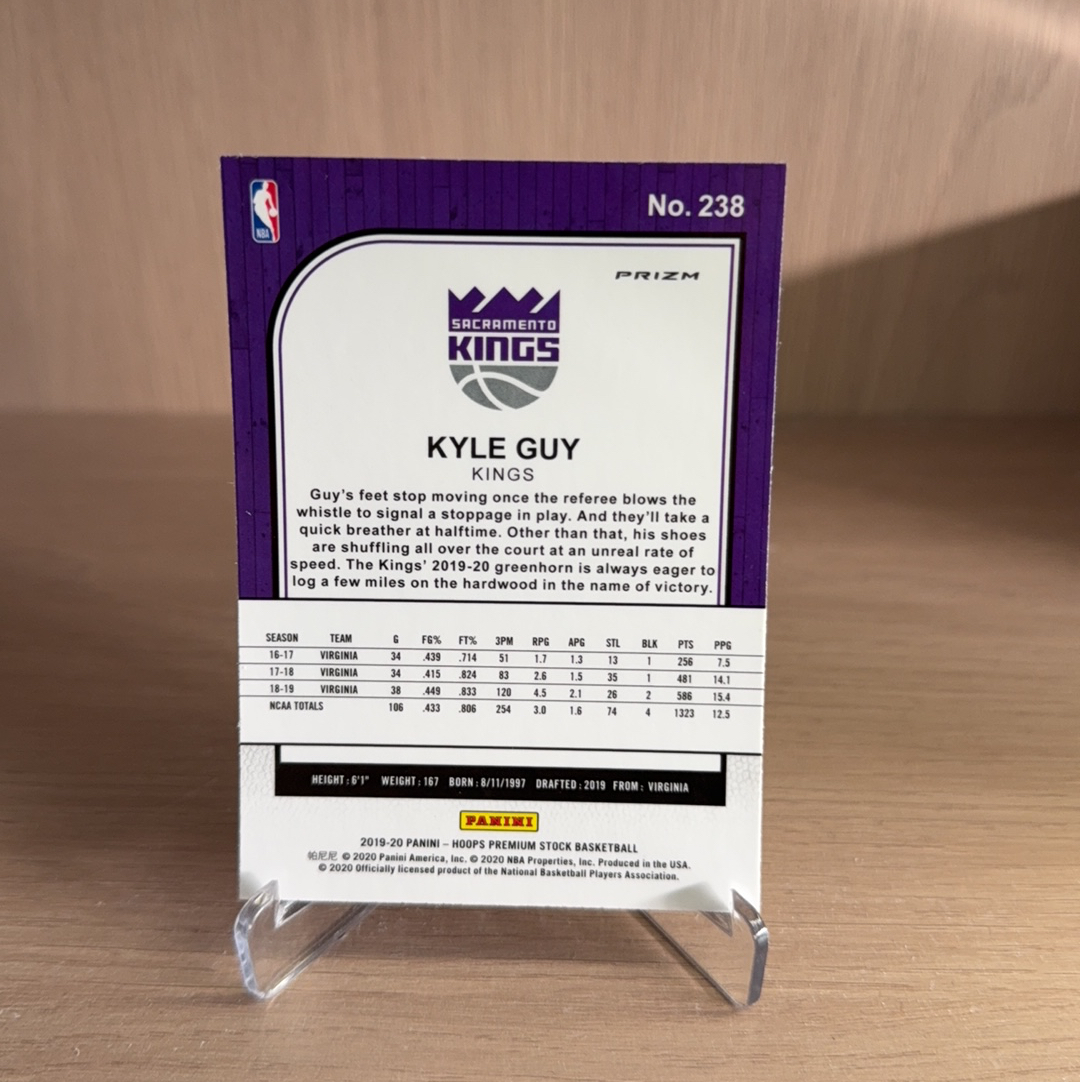 2019-20 Panini NBA Hoops Kyle Guy RC 【免费代卖】国王 新秀 RC 凯尔 盖伊 银折 瀑布折 折射 专收必备 值得收藏!!
