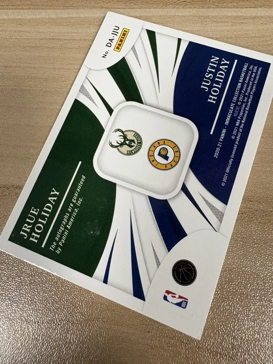 2020-21 DAKA Immaculate Jrue Holiday 爱咪咪 朱 霍勒迪-贾斯汀 霍勒迪 /25编 低编 双人 双签 卡签 签字 雄鹿 步行者 兄弟签 收藏投资必备 350-416