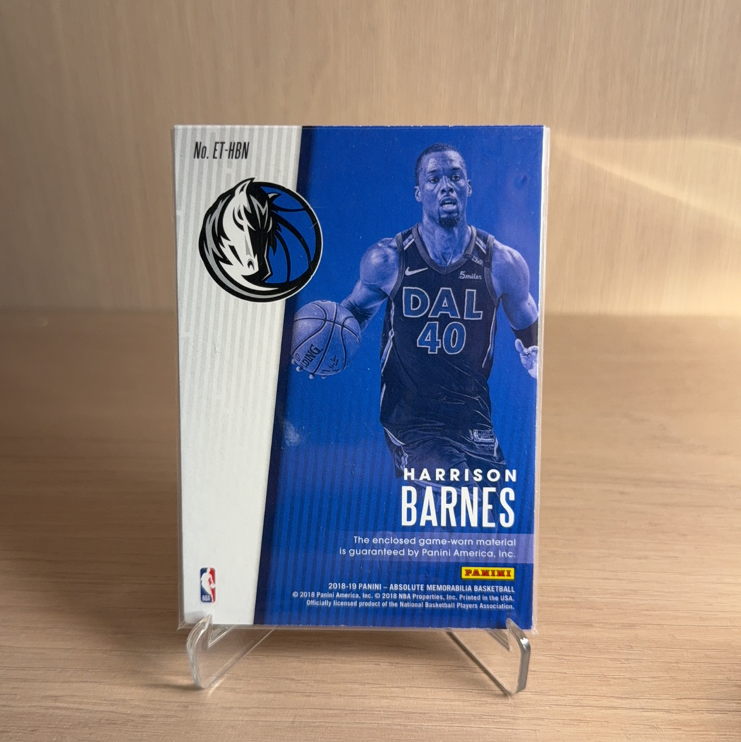 2018-19 Panini Absolute Harrison Barnes 【免费代卖】Absolute系列 独行侠 哈里森 巴恩斯 /149编 亲穿 物料 球衣 双窗 卡品如图 值得收藏!!