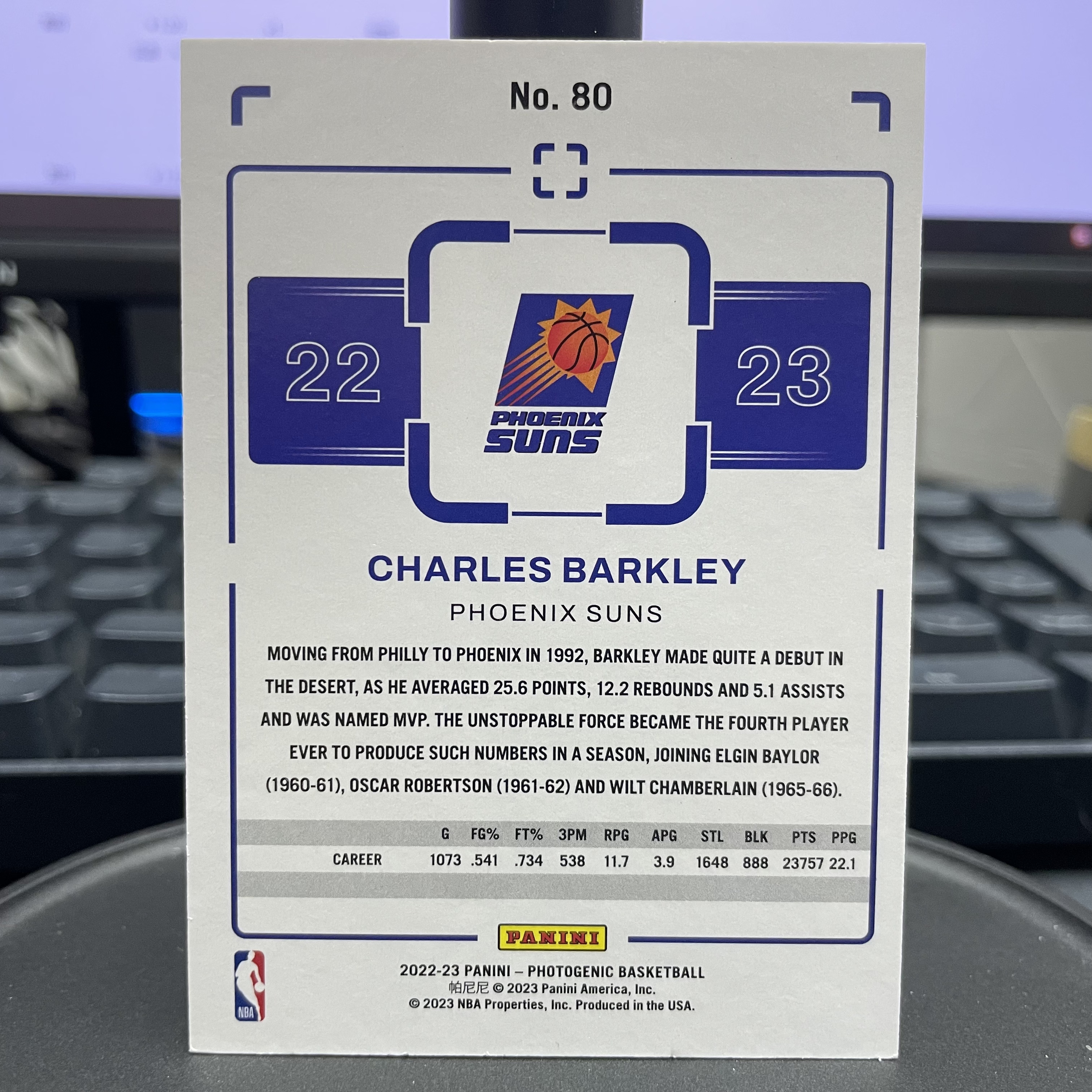 2022-23 Panini Photogenic Charles Barkley 【杰克森拍卖】查尔斯 巴克利 太阳 75编 碎冰折 雕哥