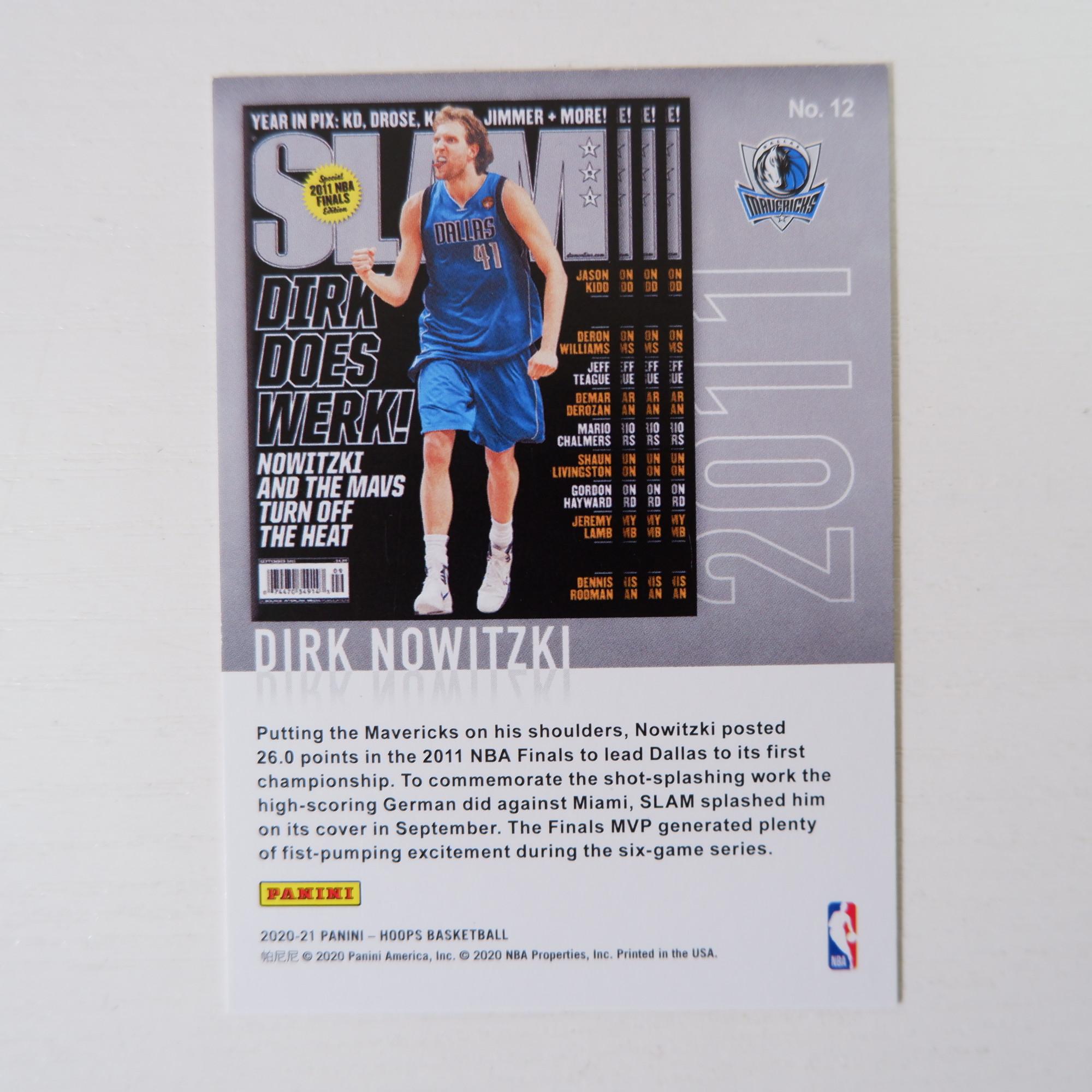 2020-21 Panini Hoops Dirk Nowitzki 【小町拍卖】司机 诺维茨基 诺维斯基 独行侠 silver 银折版 ...