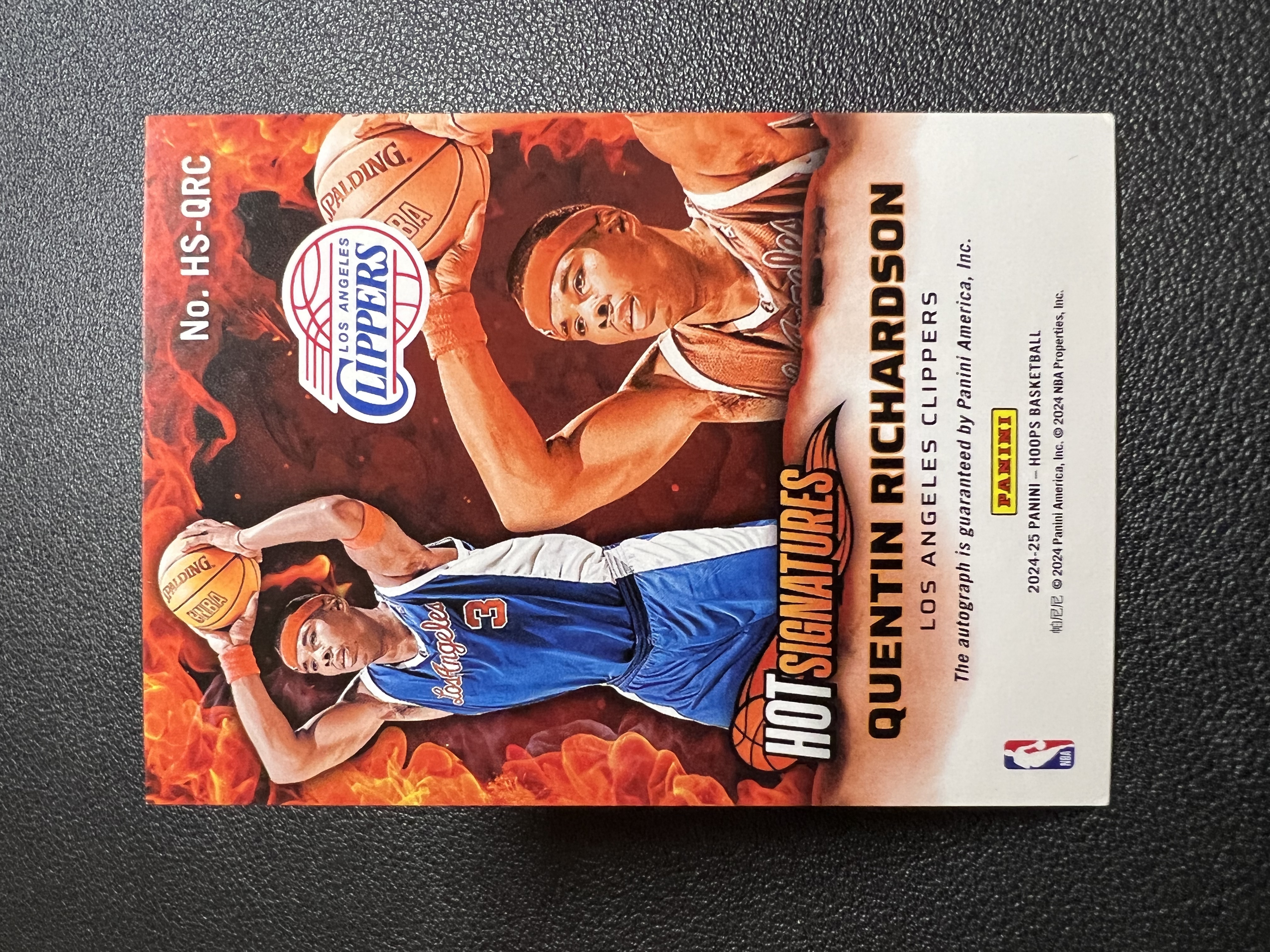 2024-25 Panini NBA Hoops Quentin Richardson 【星佑代卖】快船 昆廷 理查德森 签字 hot签 微瑕如图 收藏必备