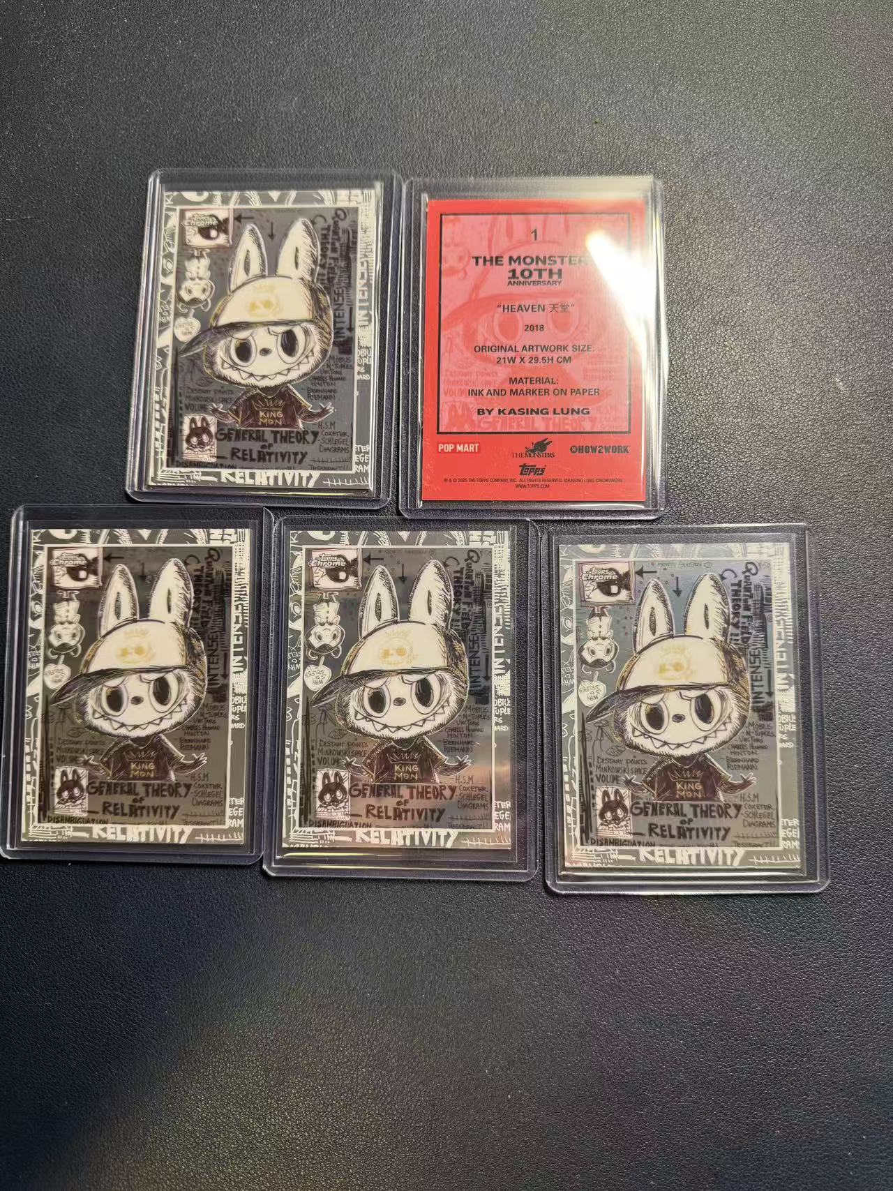 2025 Topps labubu Heaven (2018) 【禄卡拍卖】TC x 泡泡玛特 拉布布10周年纪念盒 天堂 龙家升作品 Base #1 5张打包 不保卡品 12.15-冬瓜TQ-Z02