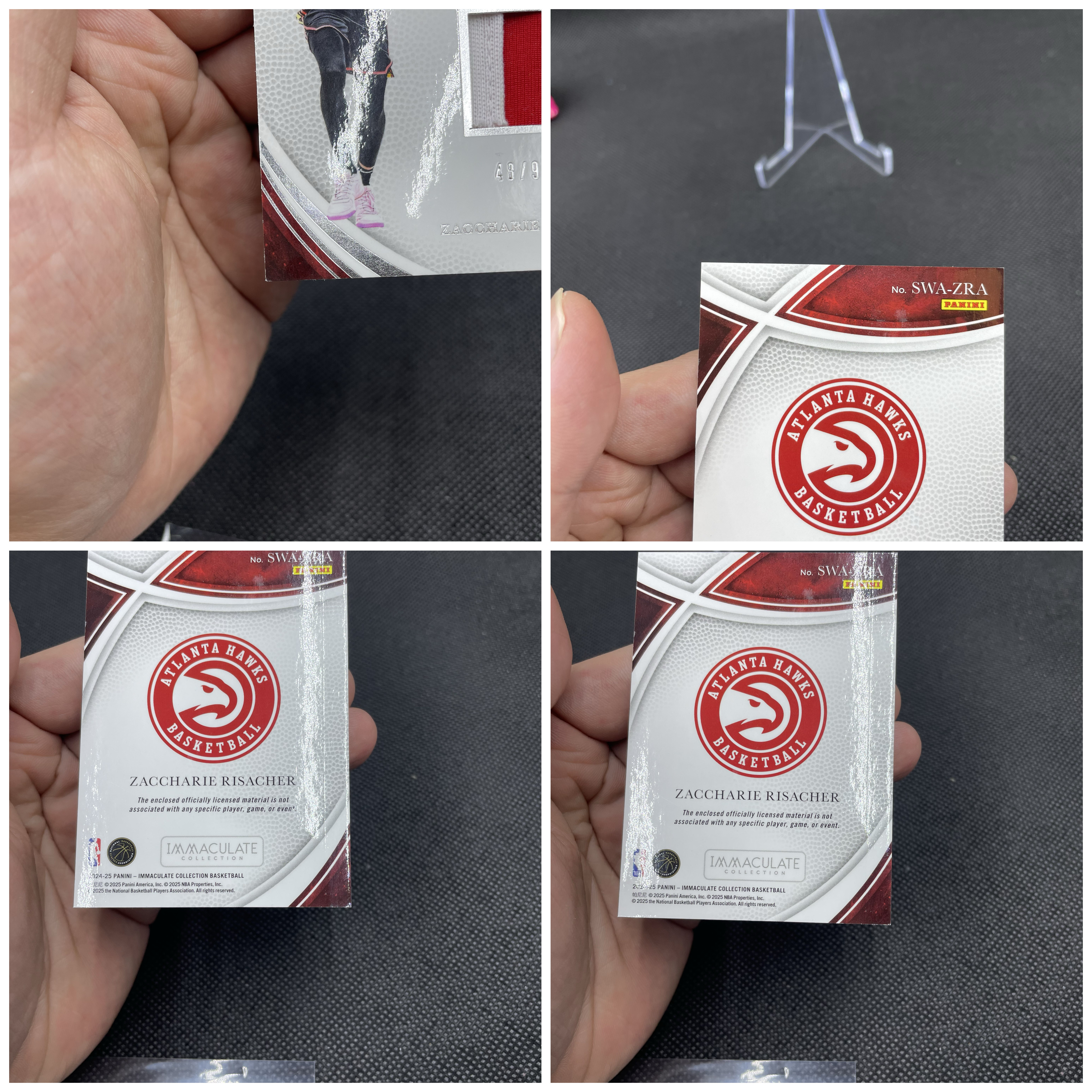 2024-25 Panini Immaculate Zaccharie Risacher RC 老鹰 新秀 扎卡里 里萨谢 48/99编 球衣 物料 暴力三色Patch 品如图 不累计 Yo