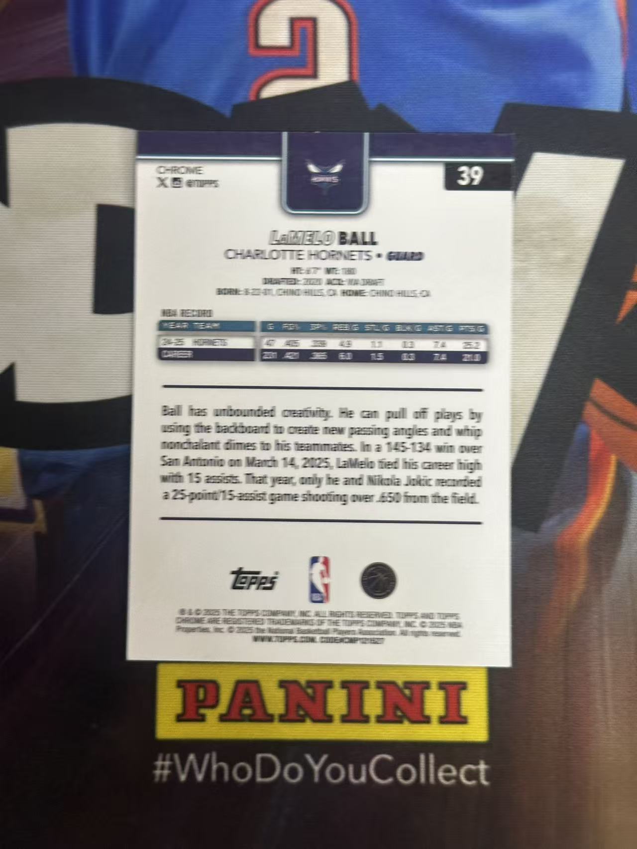 2025-26 Topps Chrome LaMelo Ball 【小猪包代卖】黄蜂 三球 鲍尔 变化版 大比例 SP base 元年TC 凑套 特卡