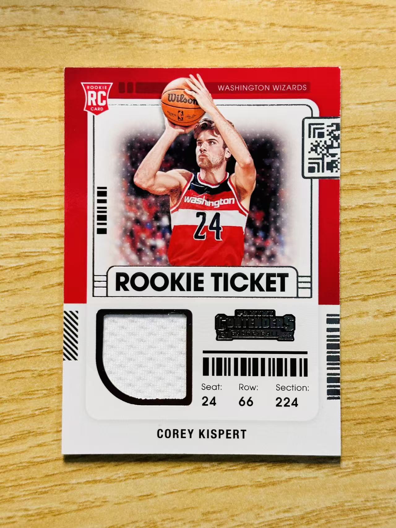 2021-22 Panini Contenders Corey Kispert 嘿嘿代卖 球票 基斯珀特 新秀 RC 球衣 物料 奇才 收藏必备