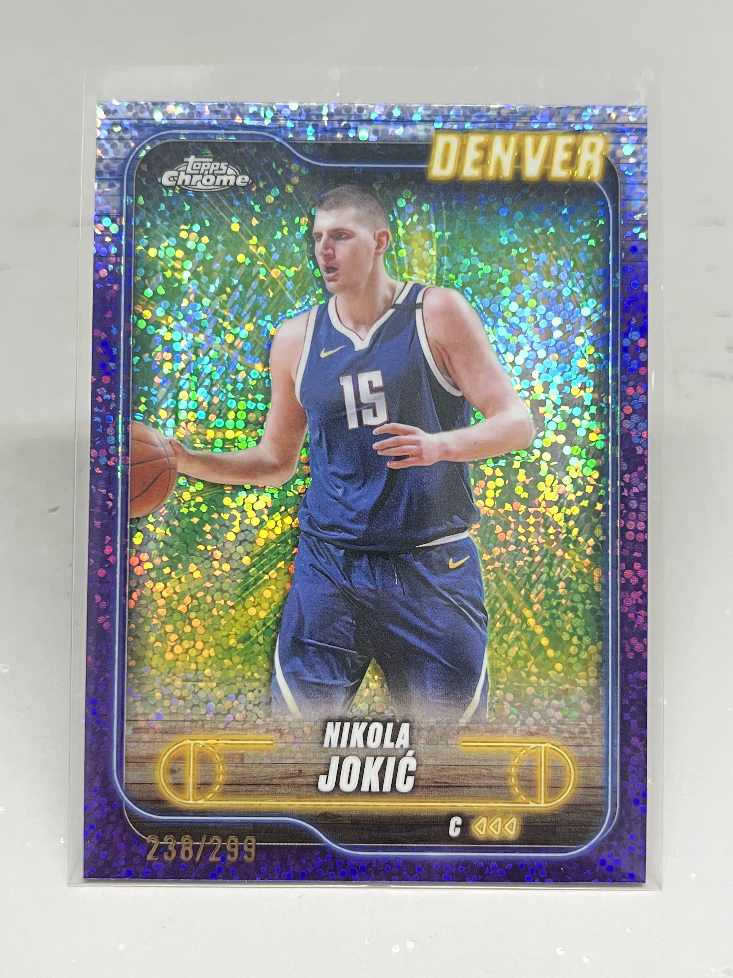 2025 Topps Chrome Nikola Jokic 【挂机拍卖】尼古拉·约基奇 约老师 掘金 238/299 紫平行 点点折 收藏 投资 卡品如图
