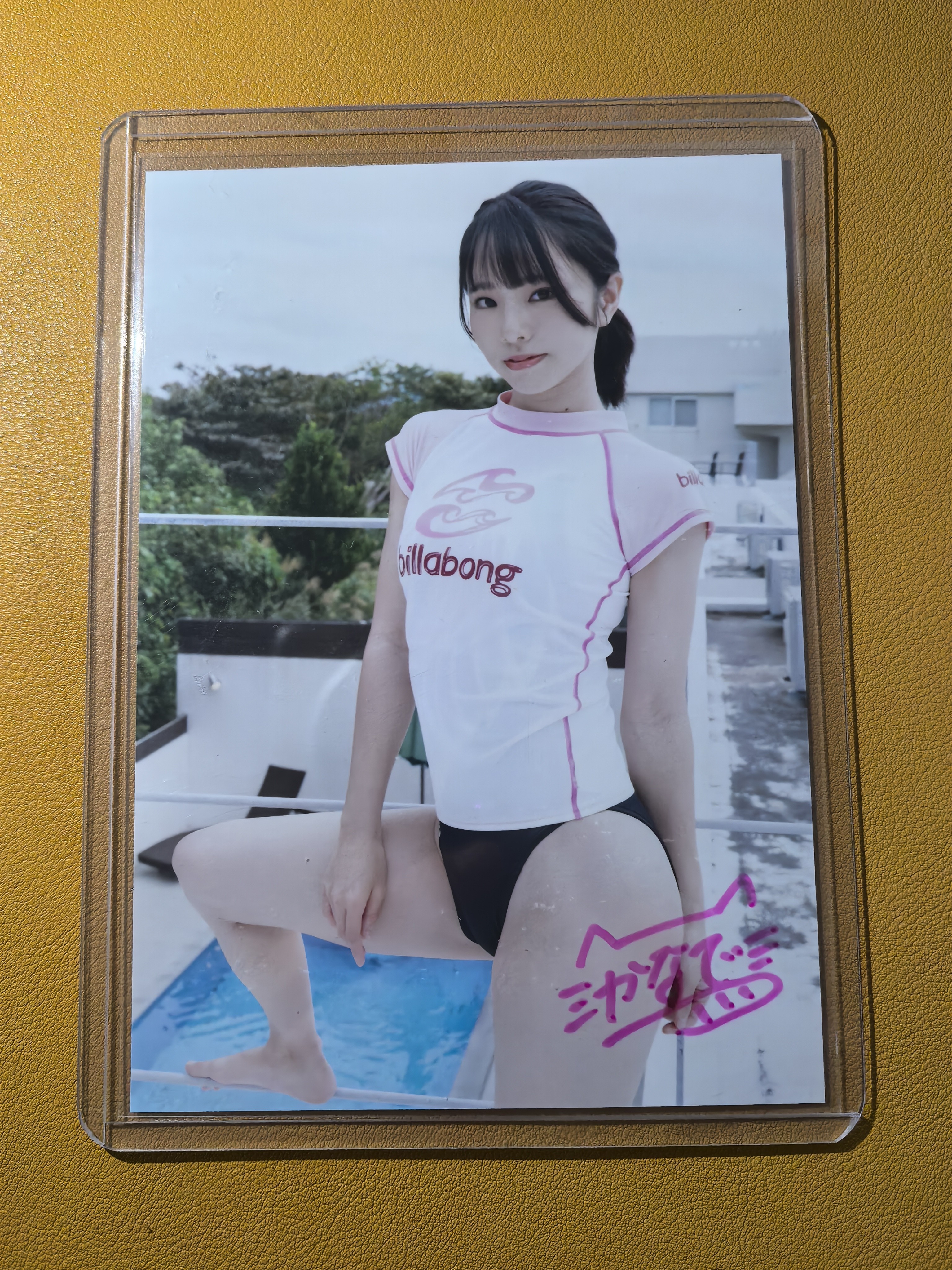 偶像艺人模特【日本代购】大张卡签完美签字 实卡超好看绝版稀有美女车模妹卡