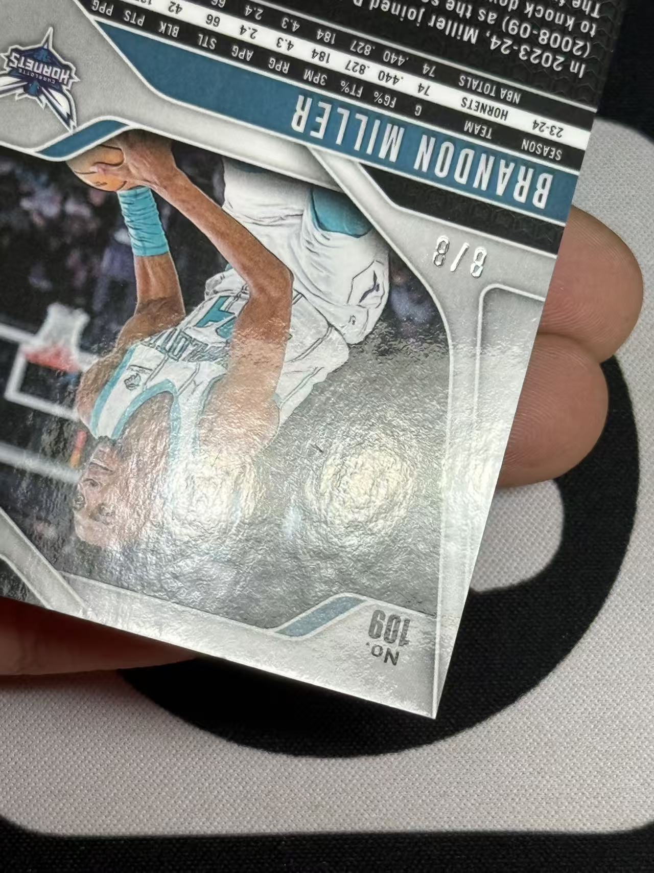 2024-25 Panini Prizm Brandon Miller 【卡宾】布兰登 米勒 黄蜂 榜眼 建队基石 末年PZ 国际版独占 梅花折 8/8编 尾编 超低编 专收凑套必备 NO.2