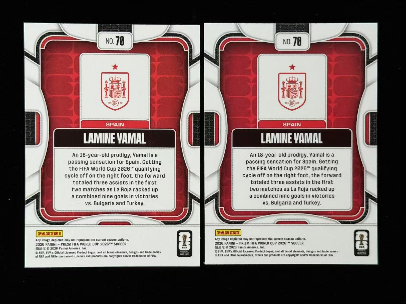 2026 Panini 拉明 亚马尔 西班牙 巴萨 世界杯PZ base 一图打包出售 卡品不保 #KEITH# 728