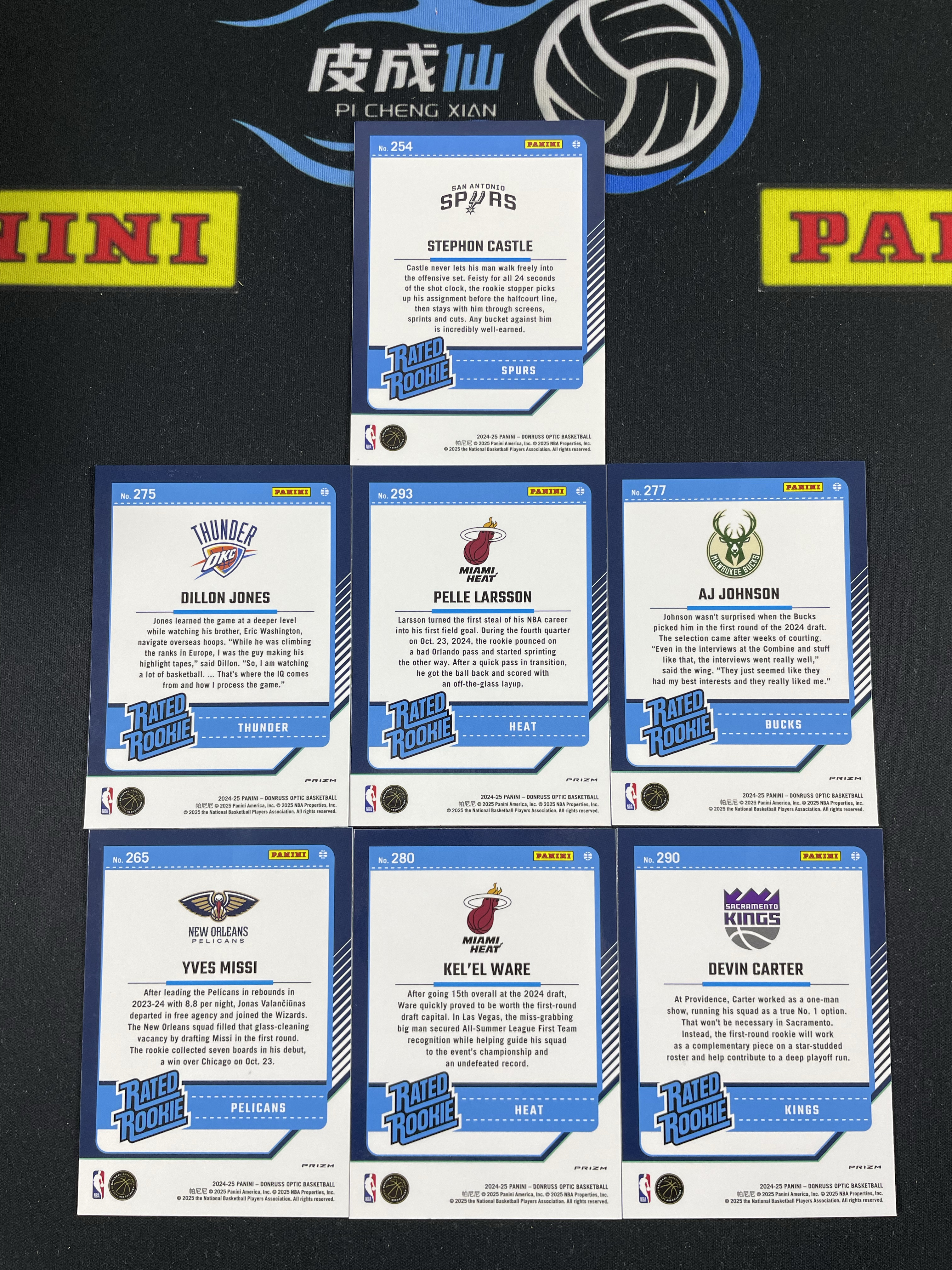 【皮成仙拍卖 统一手续费6%】 PANINI 24-25 杜蕾斯 OPTIC 斯蒂芬卡斯尔 狄龙琼斯 佩勒拉尔松 AJ约翰逊 德文卡特 凯莱尔韦尔 等 新秀 RC 一图打包【只发顺丰】白白124