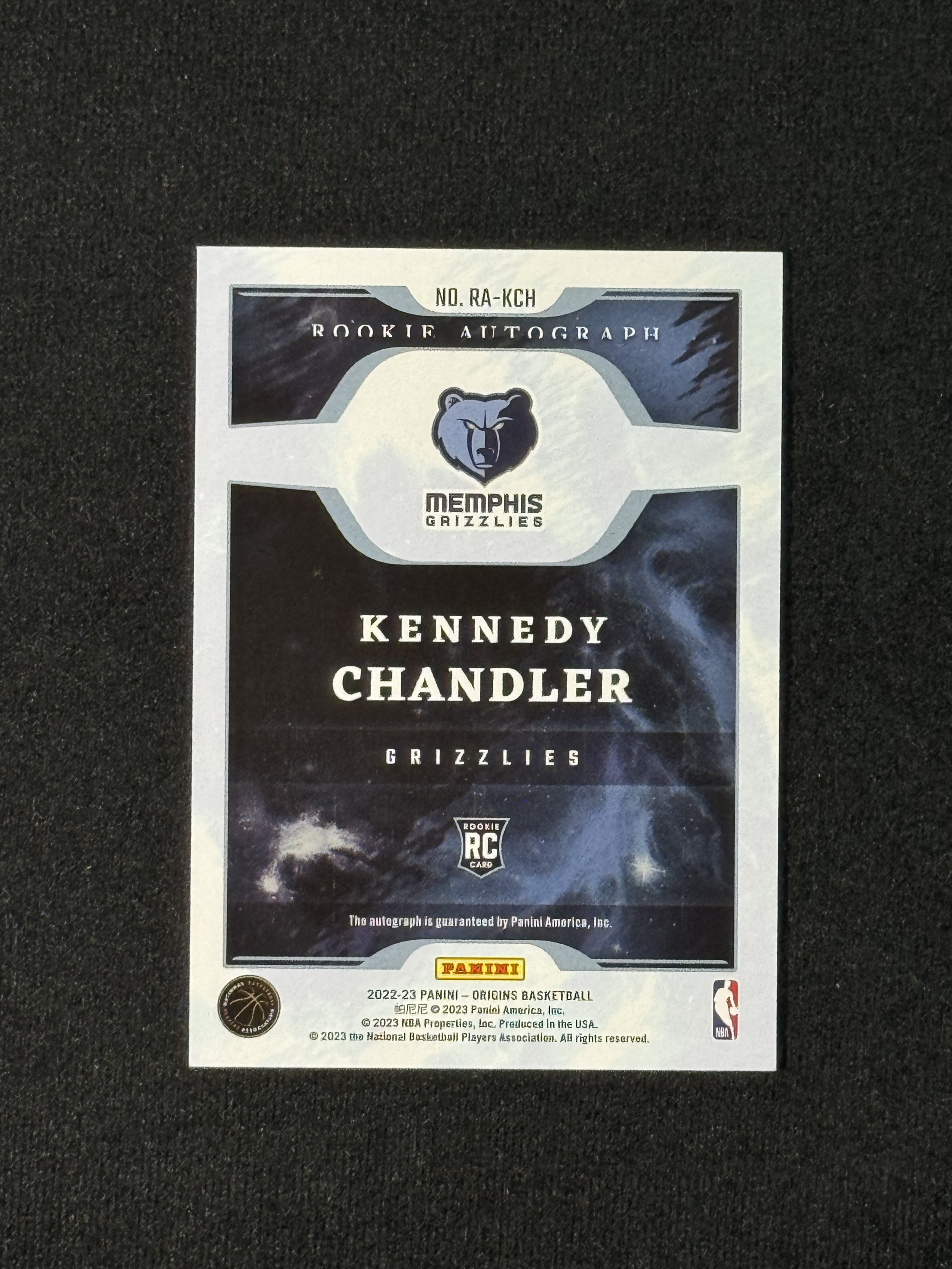 2022-23 Panini Origins Kennedy Chandler RC 【扎克代卖】起源 卡签 灰熊新秀 肯尼迪 钱德勒 35编 实卡好看 瑕疵如图 福盒 猪脚饭
