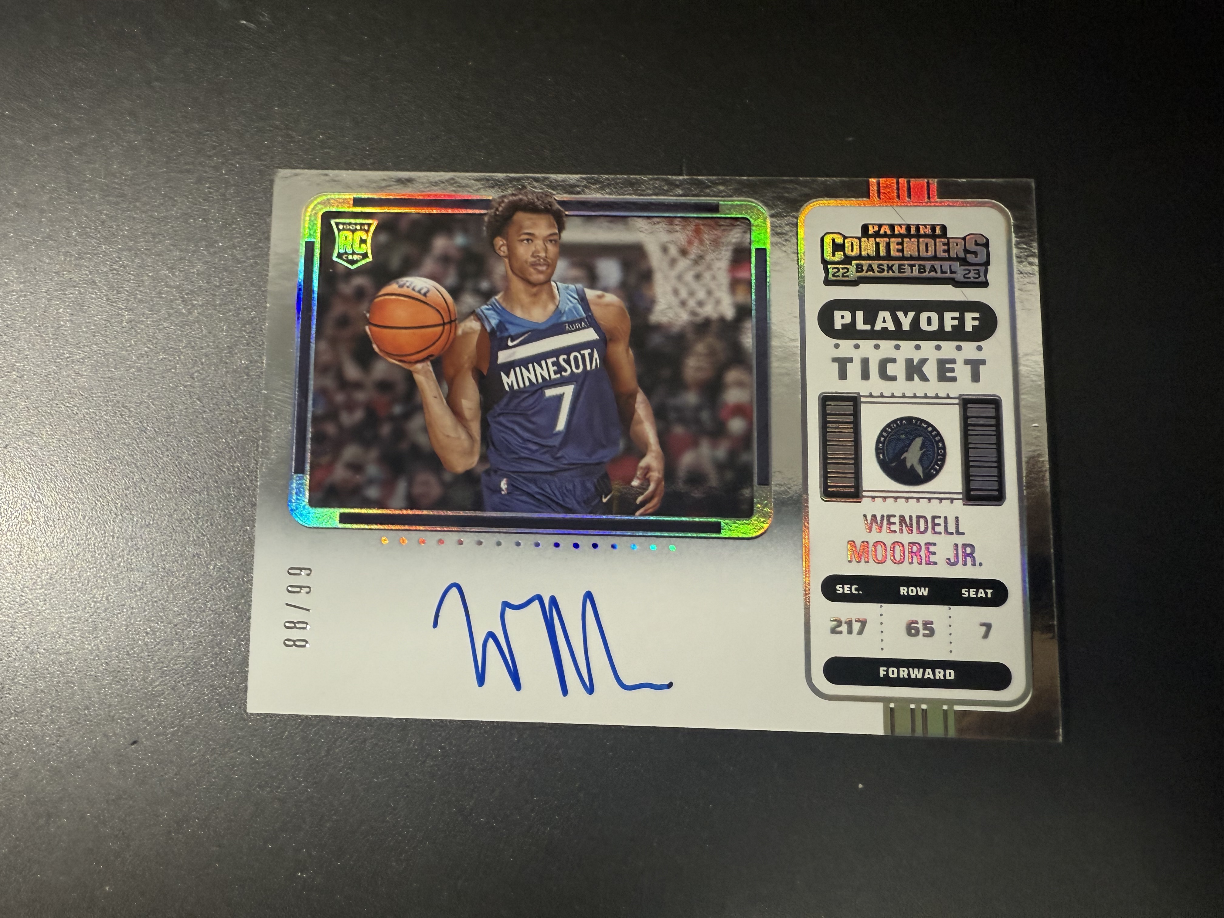 2022-23 Panini Contenders Wendell Moore Jr. RC 温德尔 摩尔 新秀 球票 签字 卡签 99编 井