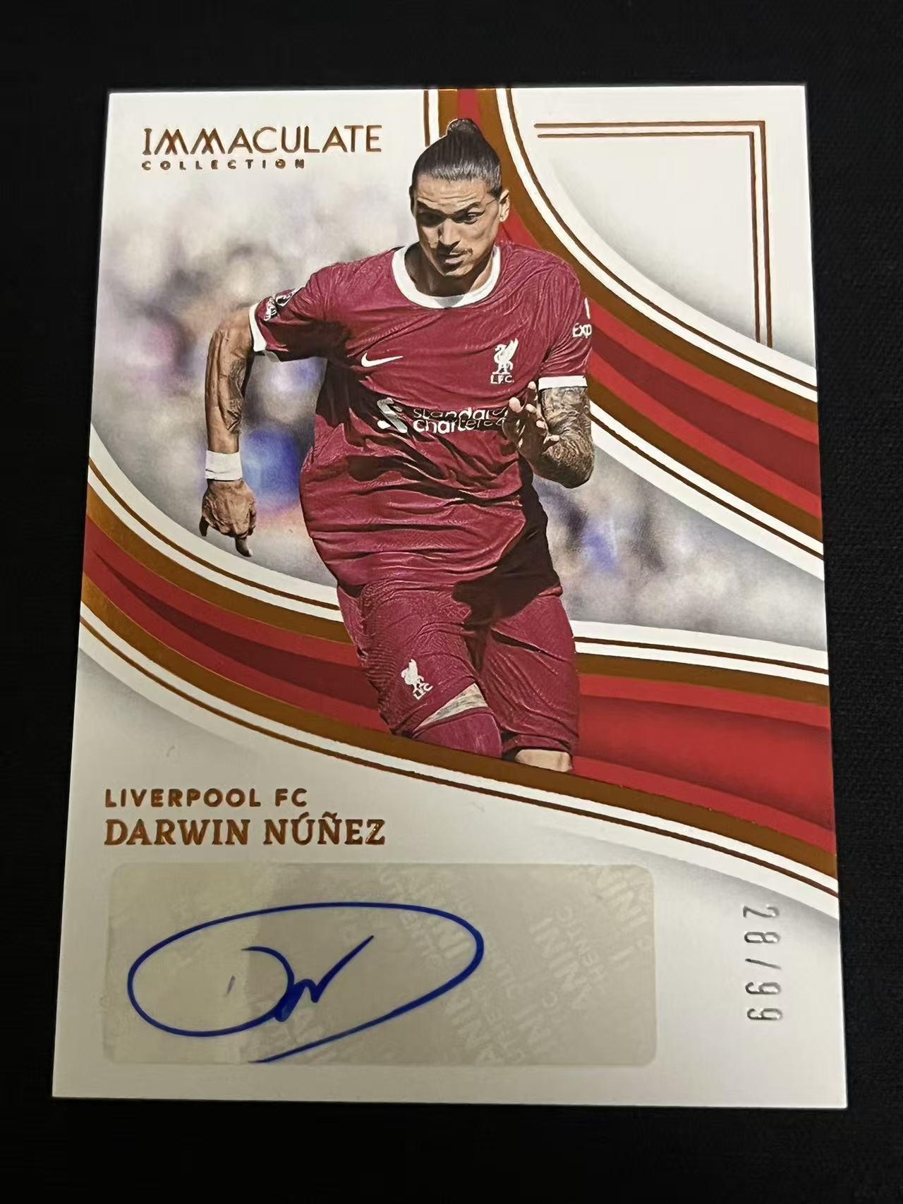 2023-24 Panini Immaculate Collection Darwin Nunez 爱咪咪 利物浦 达尔文-努涅斯 签字 28/99编