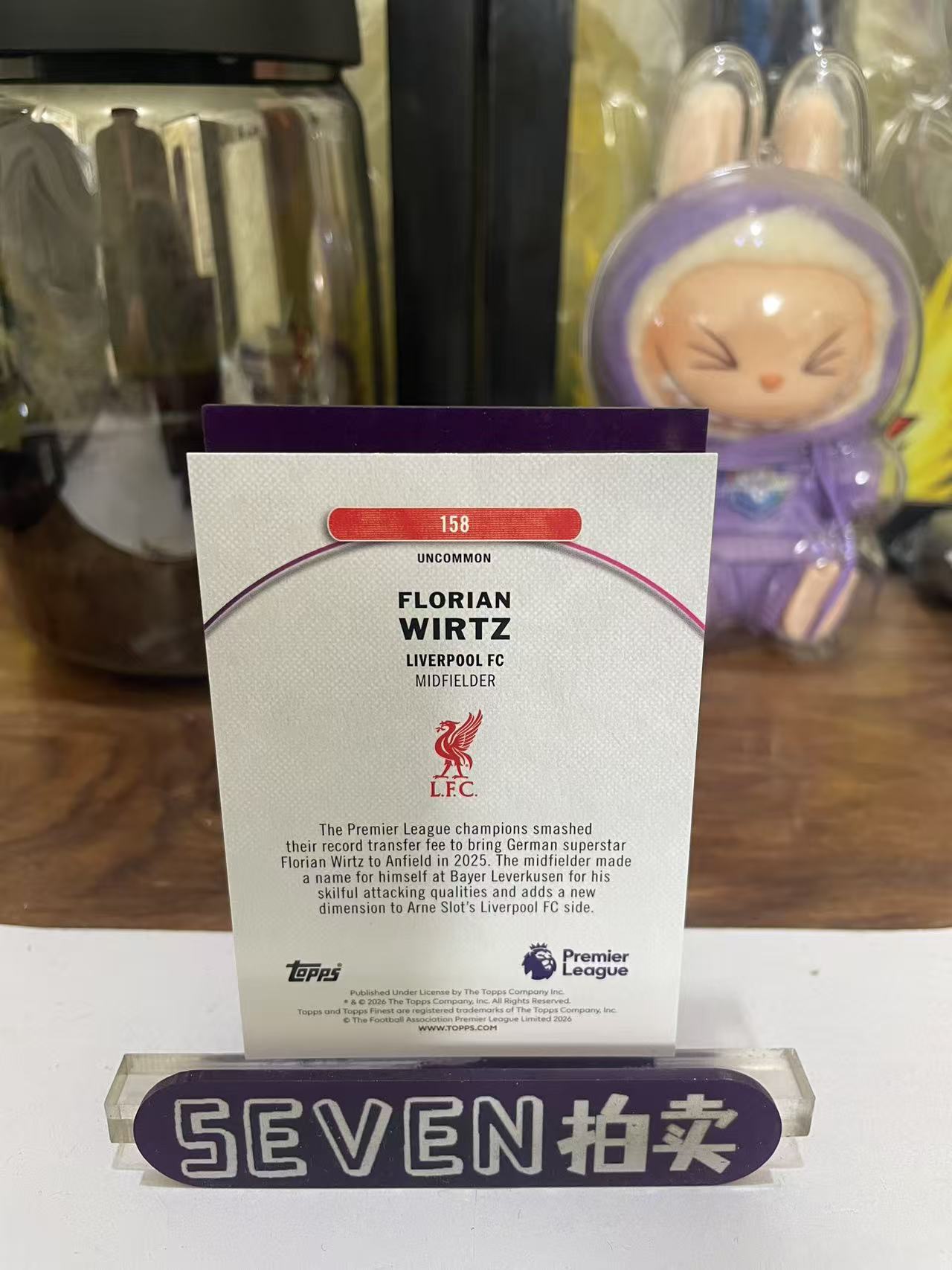 2026 Topps Finest Florian Wirtz 【seven拍卖】利物浦 维尔茨 18/99 卡品如图 细节如图 钟