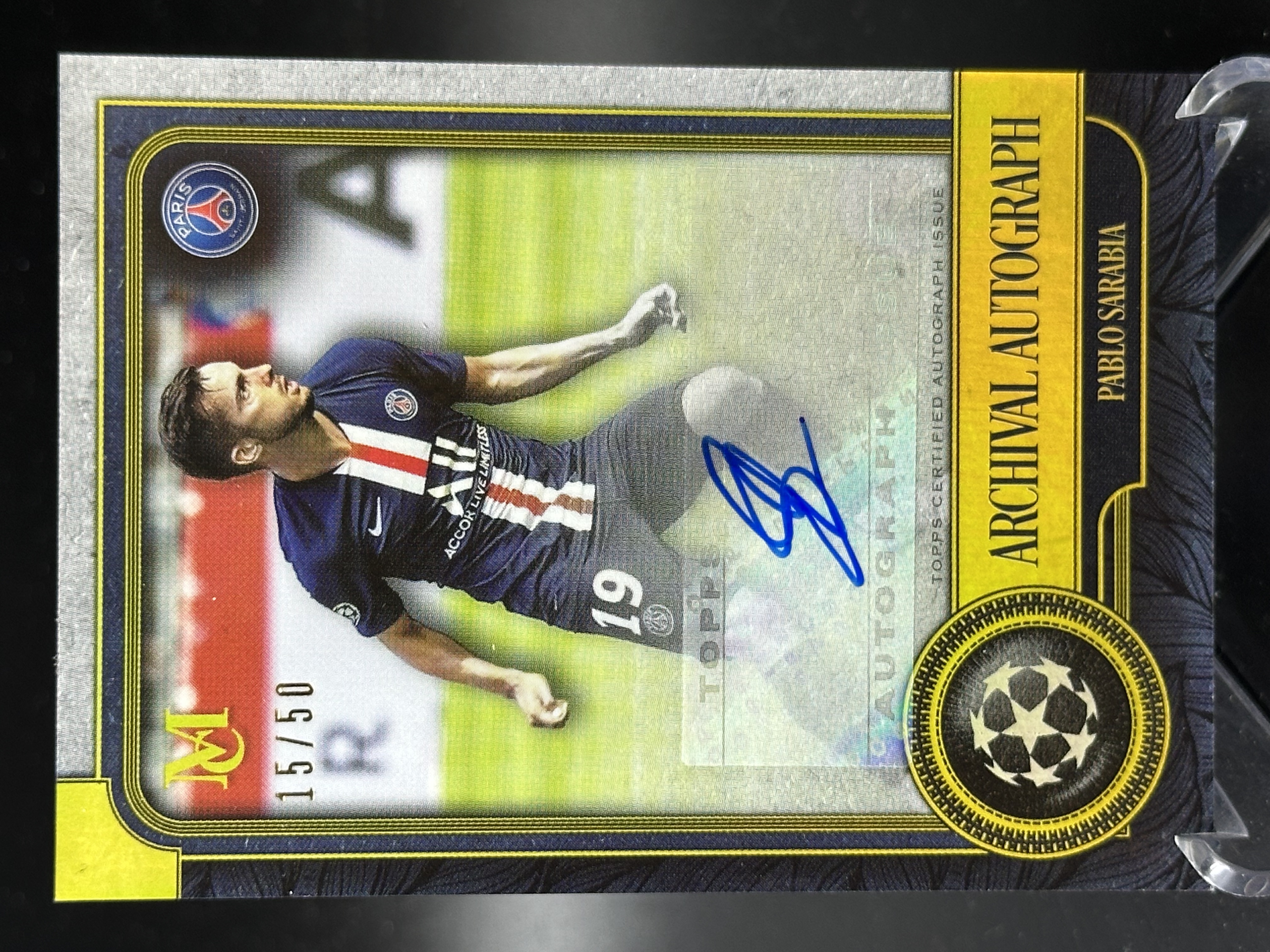 2019-20 Topps museum Pablo Sarabia 【小黄拍卖】欧冠 博物馆 萨拉比亚 巴黎 签字 15/50编「cook」