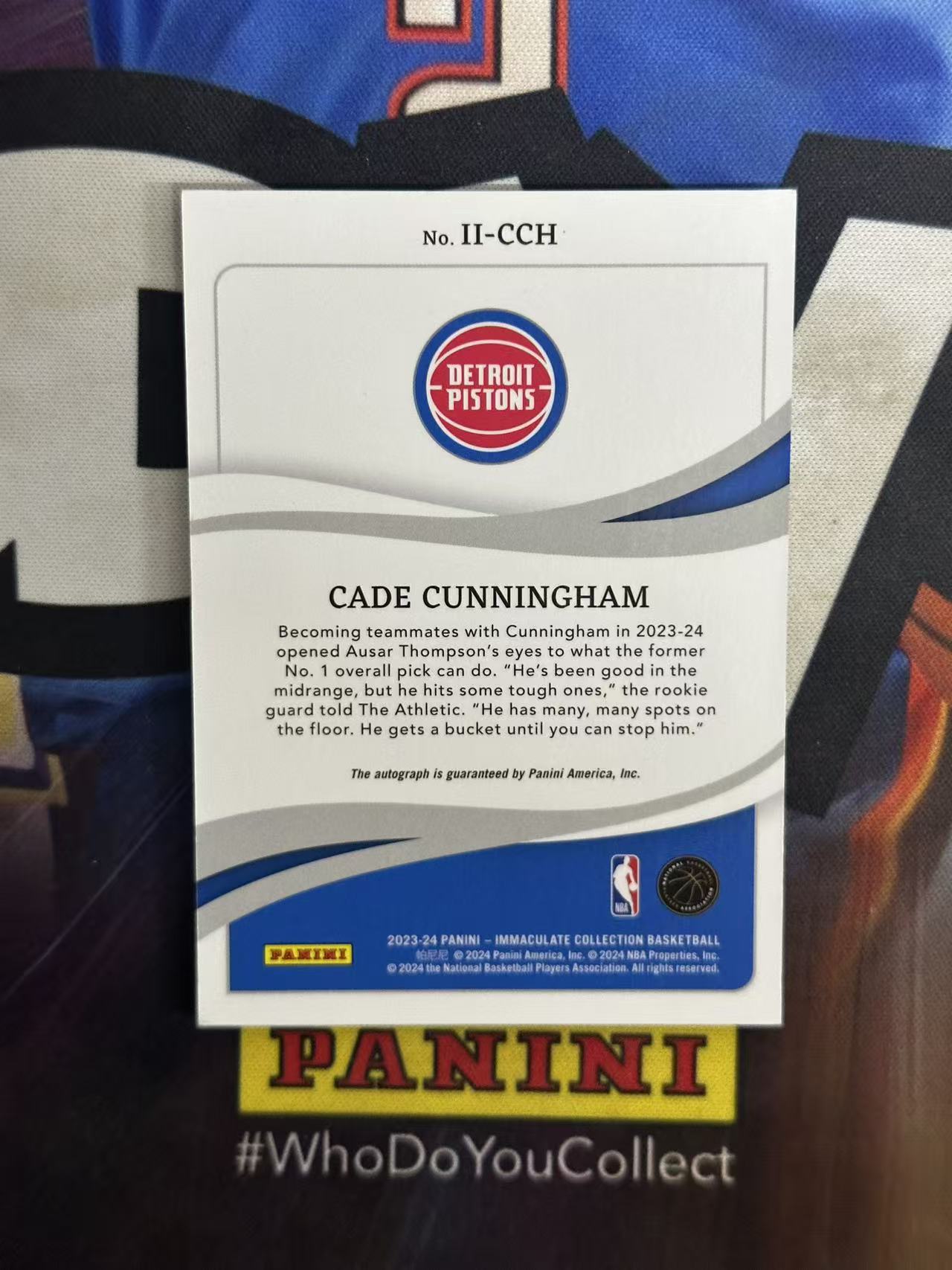 2023-24 Panini Immaculate Cade Cunningham 【小猪包代卖】康宁汉姆 25编 红平行 签字 卡签 活塞 Ink特卡