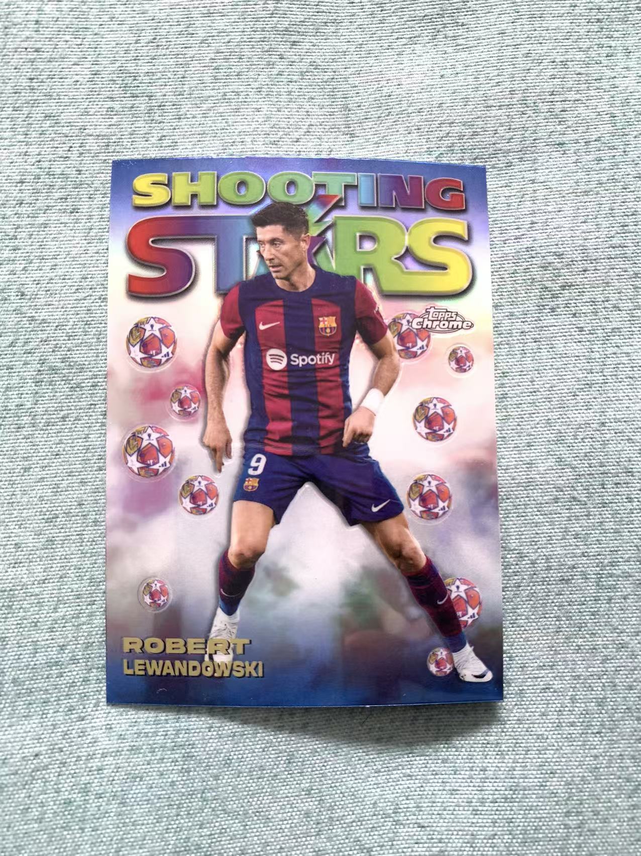 2024 Topps Chrome Robert Lewandowksi 莱万多夫斯基 巴萨 巴塞罗那 银折 复古特卡 欧冠 卡品如图 青青