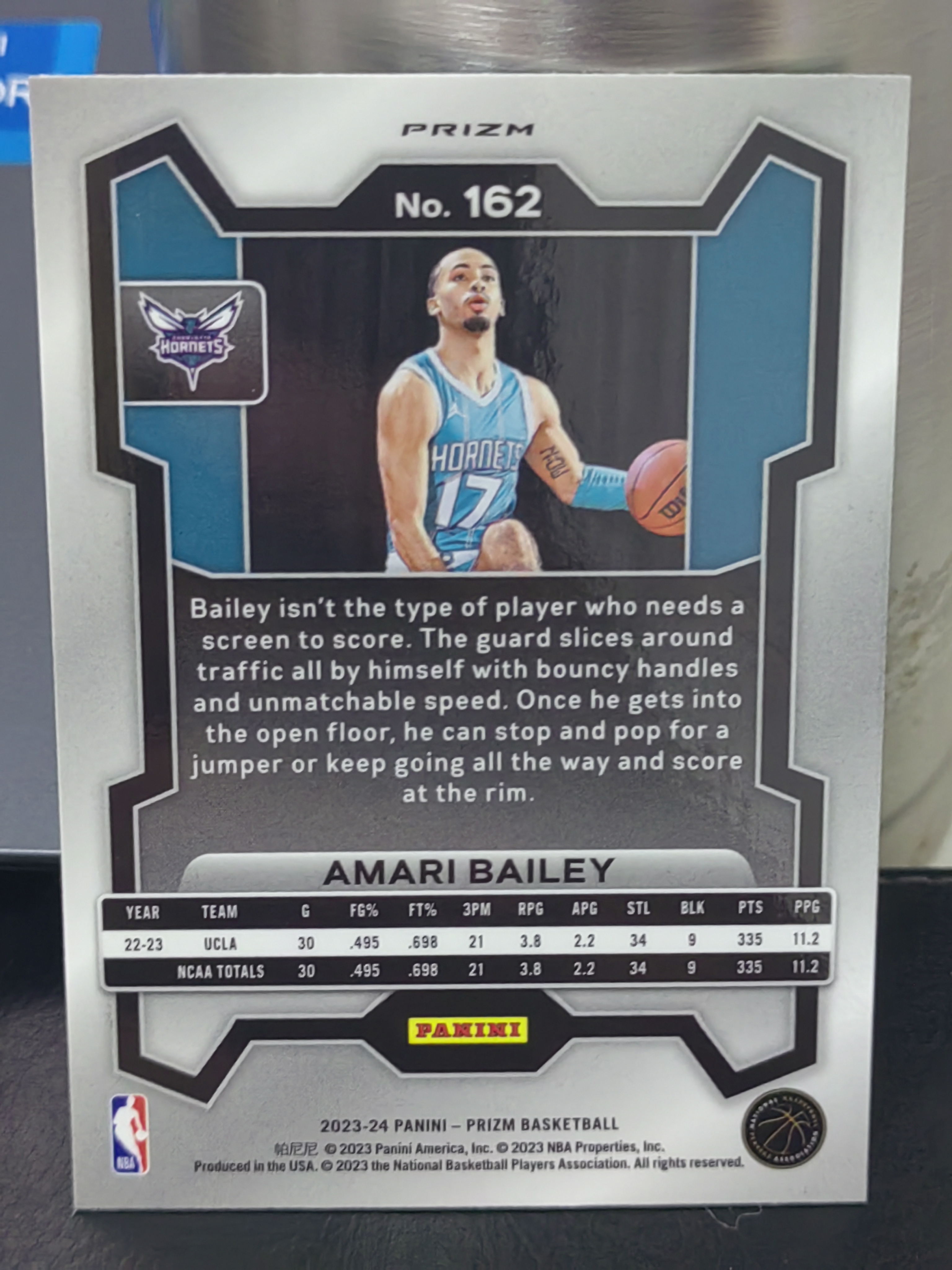 2023-24 Panini Prizm Amari Bailey RC PZ 绿折 新秀 阿马里贝利 黄蜂 篮 白边白角 不保卡品 卡品如图