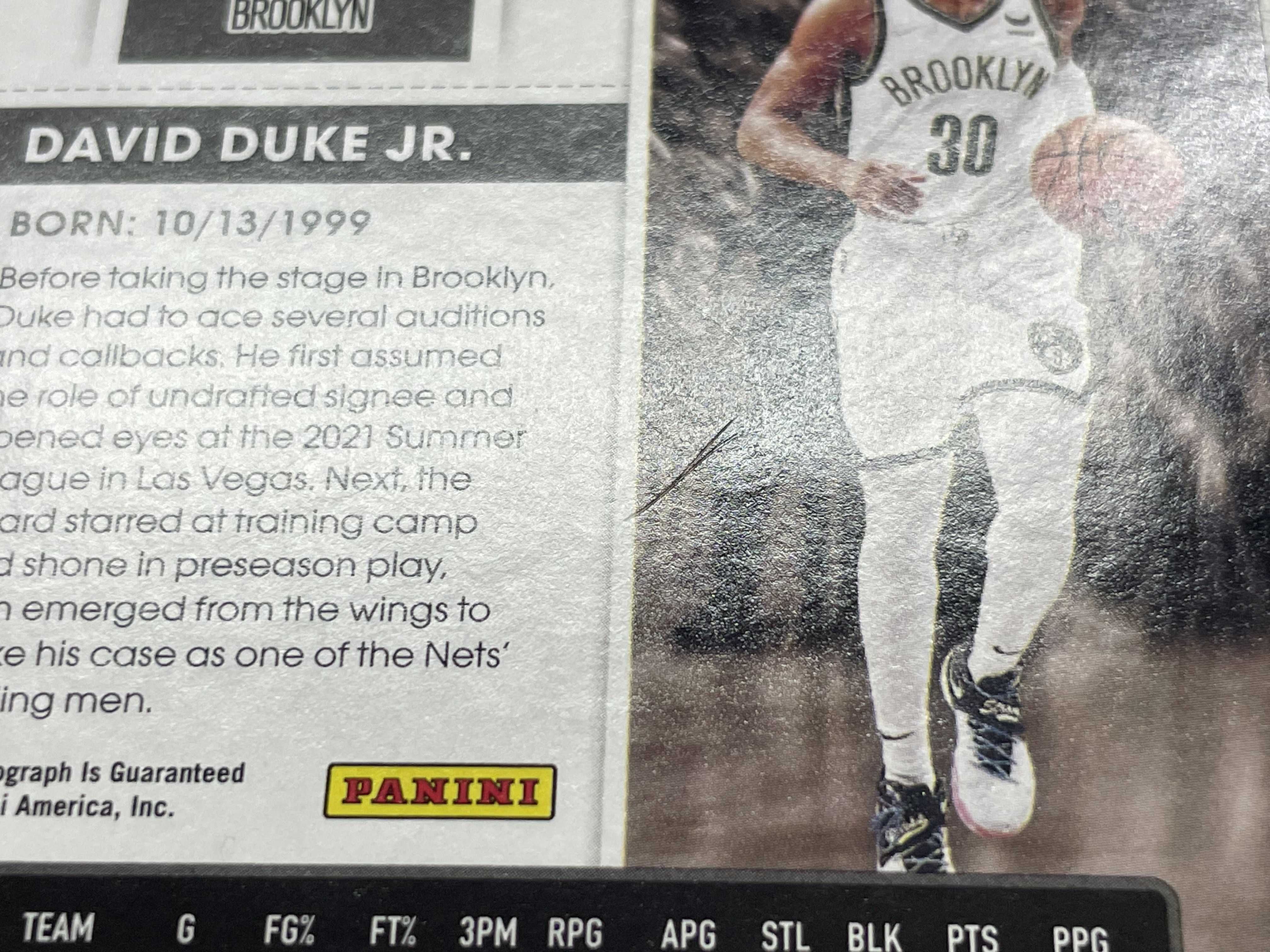 【天秤座拍卖到卡预付85%】2021-22 Contenders 球票 篮网 David Duke 大卫 杜克 新秀 rc 碎冰折 签字 卡品如图 实卡好看 收藏必备※花儿最美