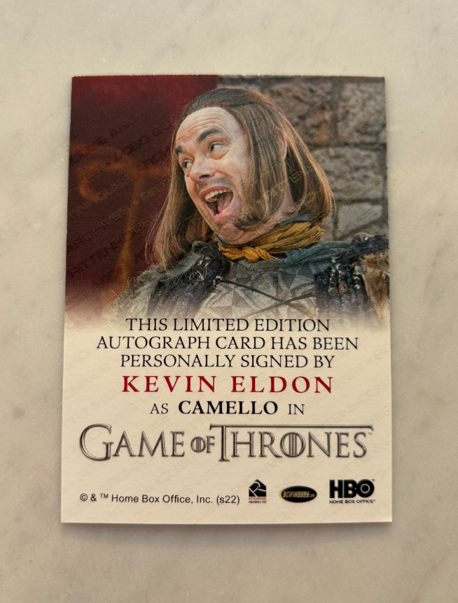 2022 Other Game of Thrones Kevin Eldon HBO 权游 权利的游戏 权力的游戏 冰与火之歌 凯文 埃尔登 卡梅洛 金袍子 卡签 角色Camello