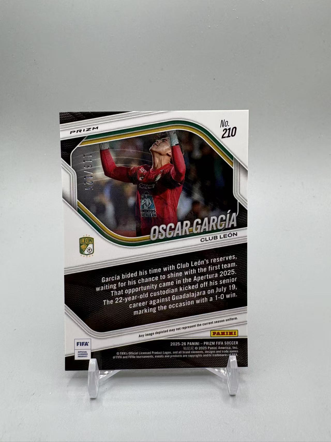 2025-26 Panini Prizm oscar garcia RC 【灰灰代拍】全新 FIFA PZ 莱昂 奥斯卡 加西亚 新秀 橙折 125编 焱