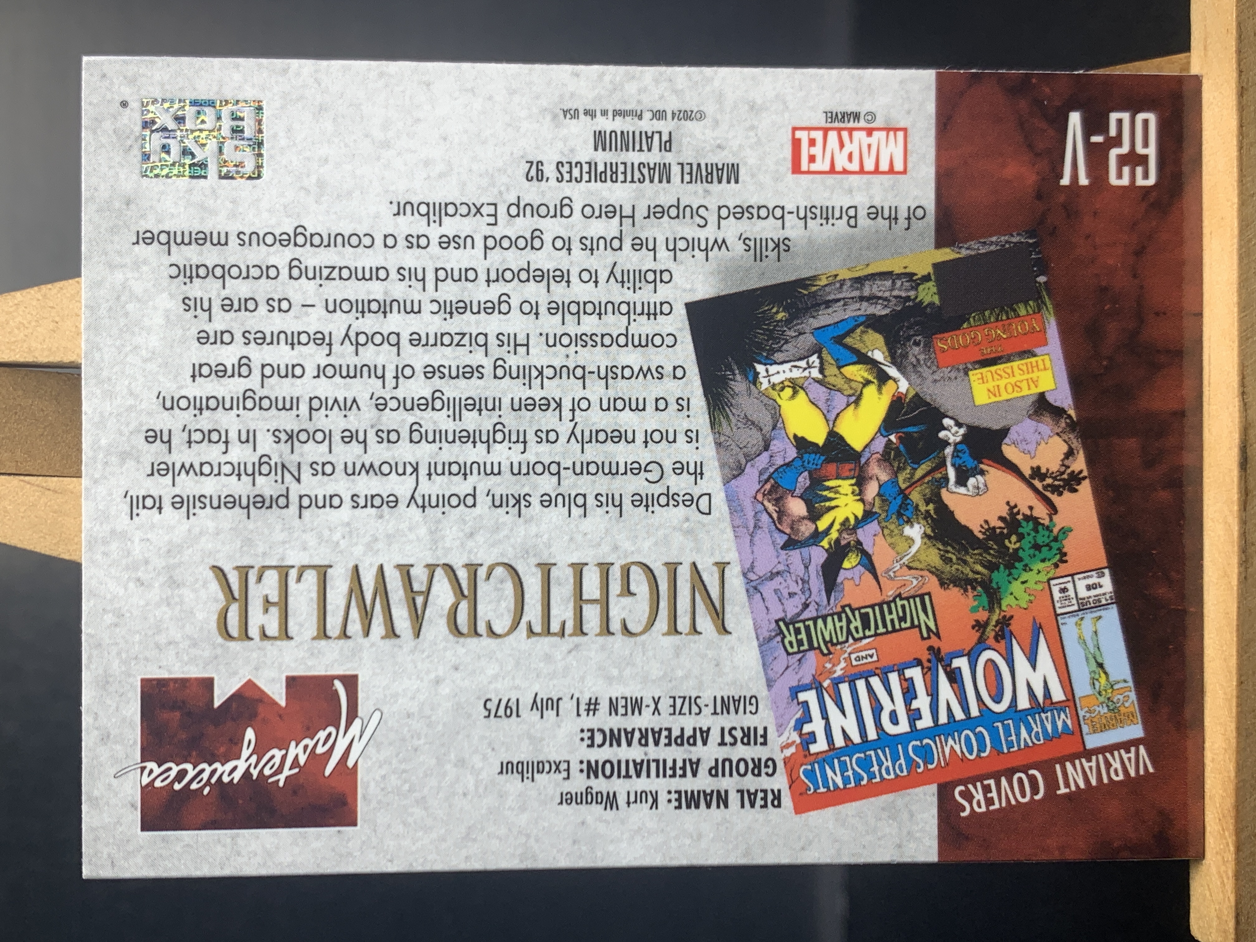 (C2)2024 SKYBOX Marvel 漫威 特卡 夜行者 实卡好看 收藏凑套必备 卡品如图 !!!