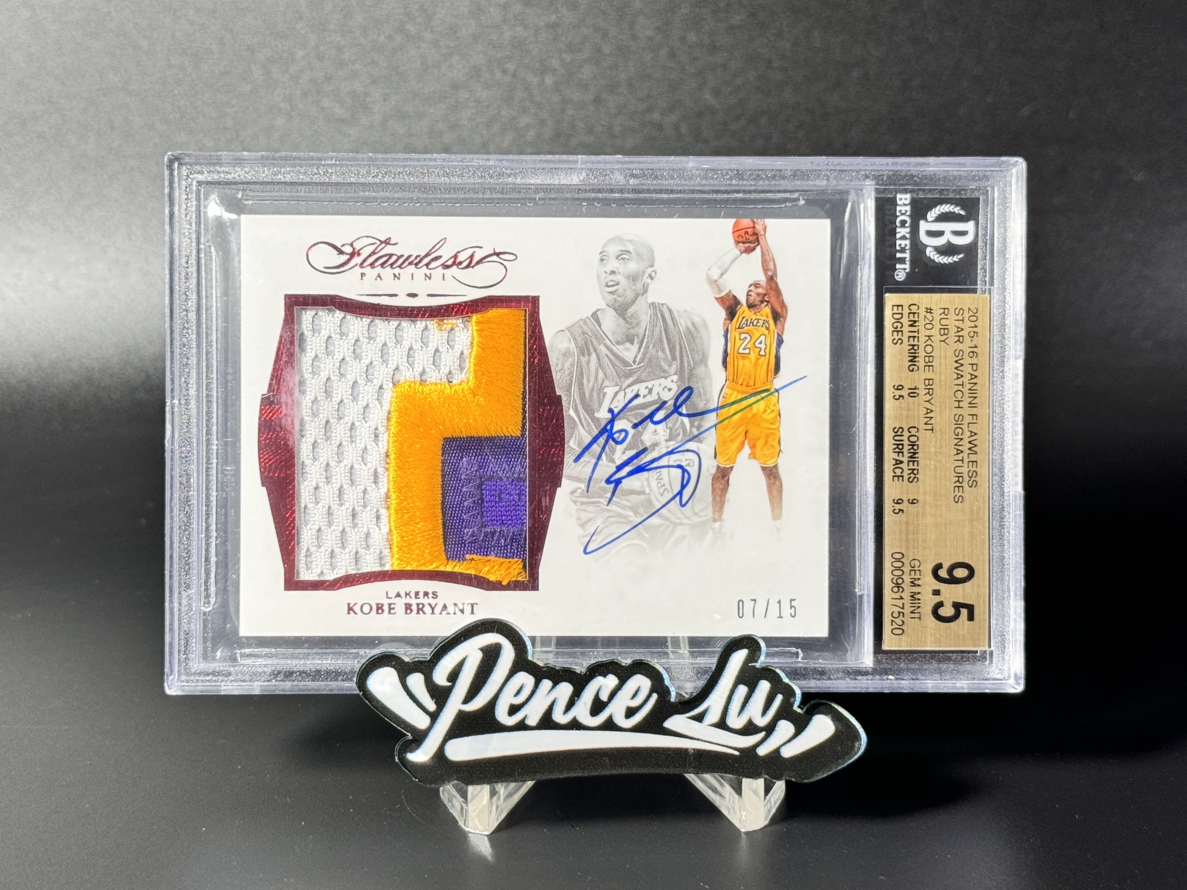 【喷子拍卖】2015-16 panini flawless Kobe Bryant 手提 洛杉矶湖人 科比 布莱恩特 元年SS 大窗 patch 签字 15编 PA 卡签 科比唯一一版SS 大hit 墨超好 BGS金标9.5/10 上海王