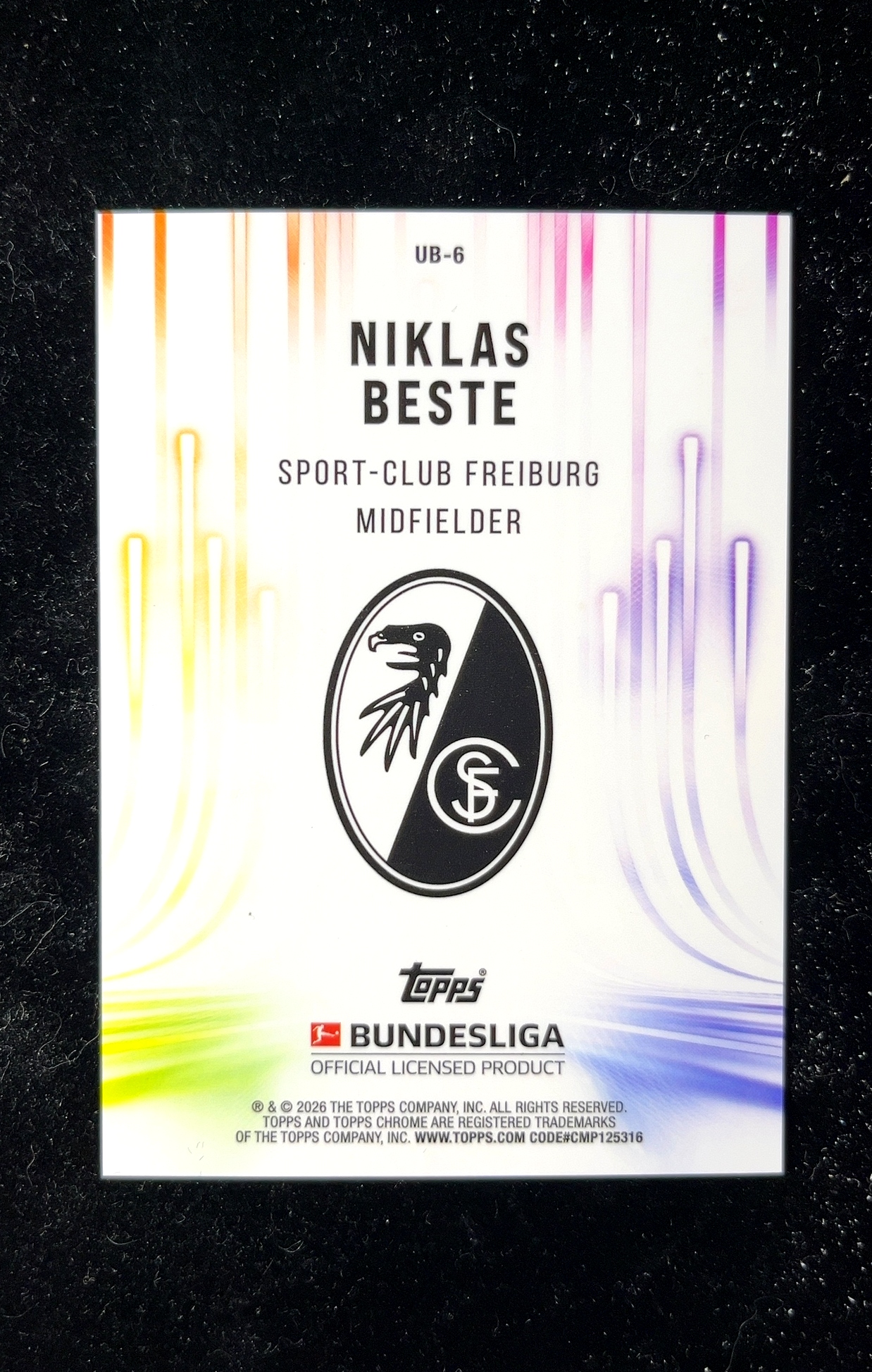【小白1%代卖】2026 Topps Chrome 德甲 Ultrabeam 超光束特卡 NIKLAS BESTE 尼克拉斯·贝斯特 银折 折射 卡品如图 高价值 #UB-6 0603