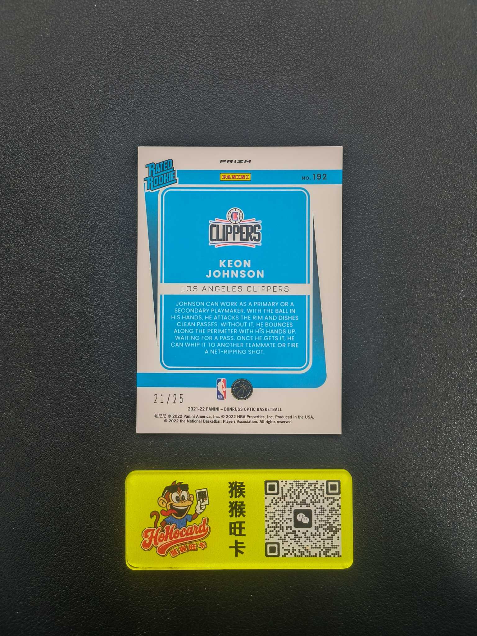 2021-22 Panini Donruss Keon Johnson RC 【猴猴旺卡】OP 新秀 快船 基恩 约翰逊25编 低编 卡品如图 接代拍 1a【麟】