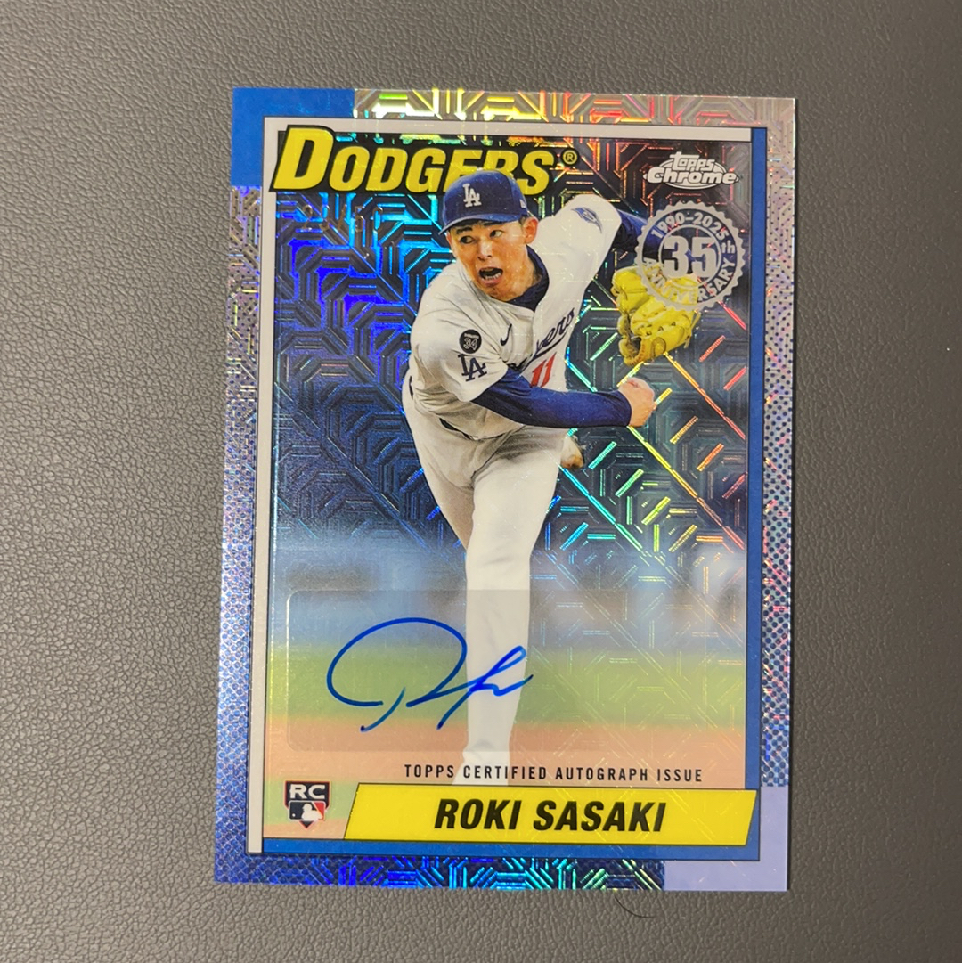 2025 Topps Update Roki Sasaki RC 佐佐木 朗西 道奇 日本 王牌投手 新秀 复古 银包 mojo折 签字 29/50编【9527】