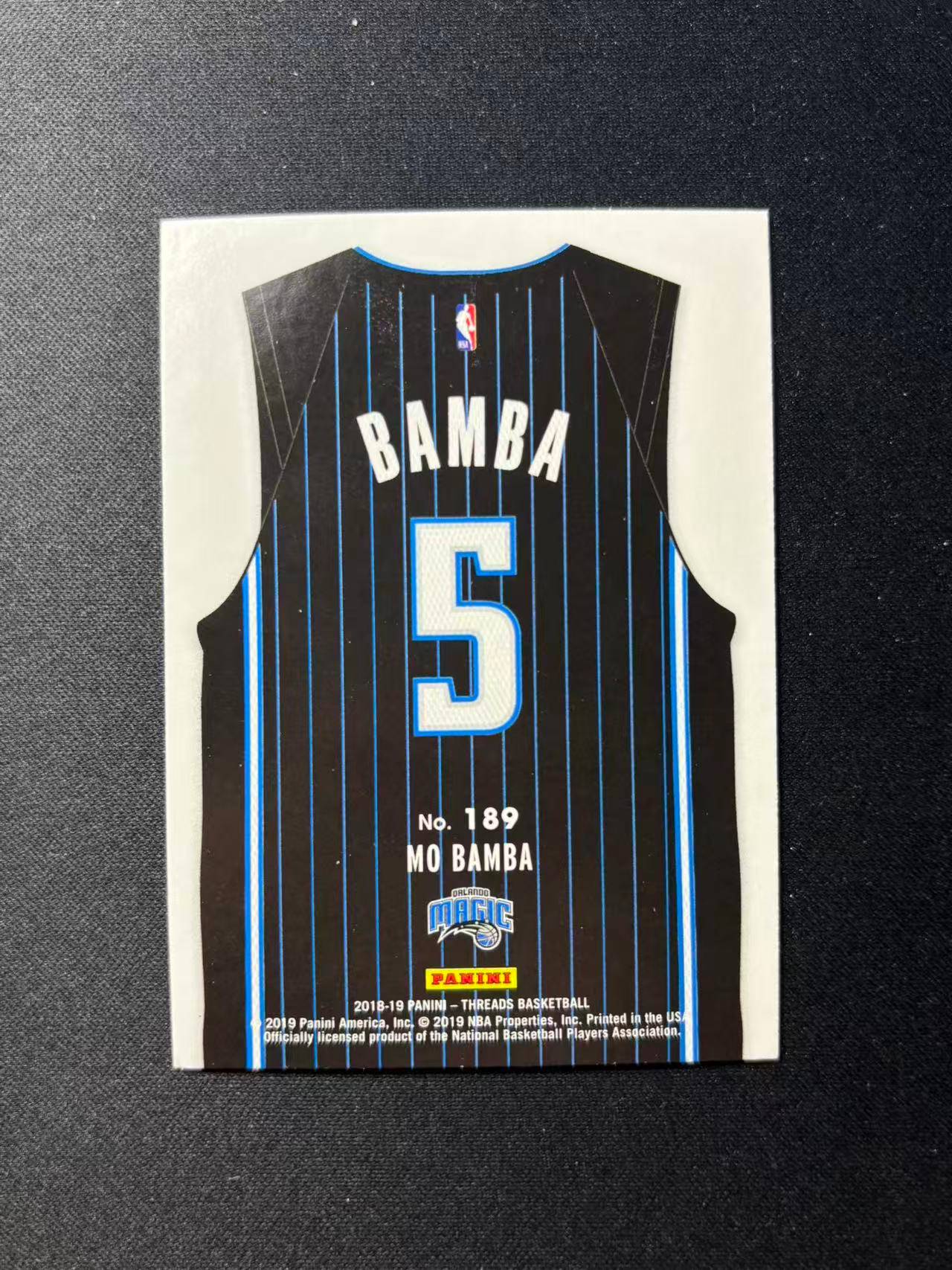【梦卡拍卖】2018-19 Panini Threads Mo Bamba 魔术 莫班巴 特卡 点点折 新秀rc 小背心 细节如图 #DD# A01