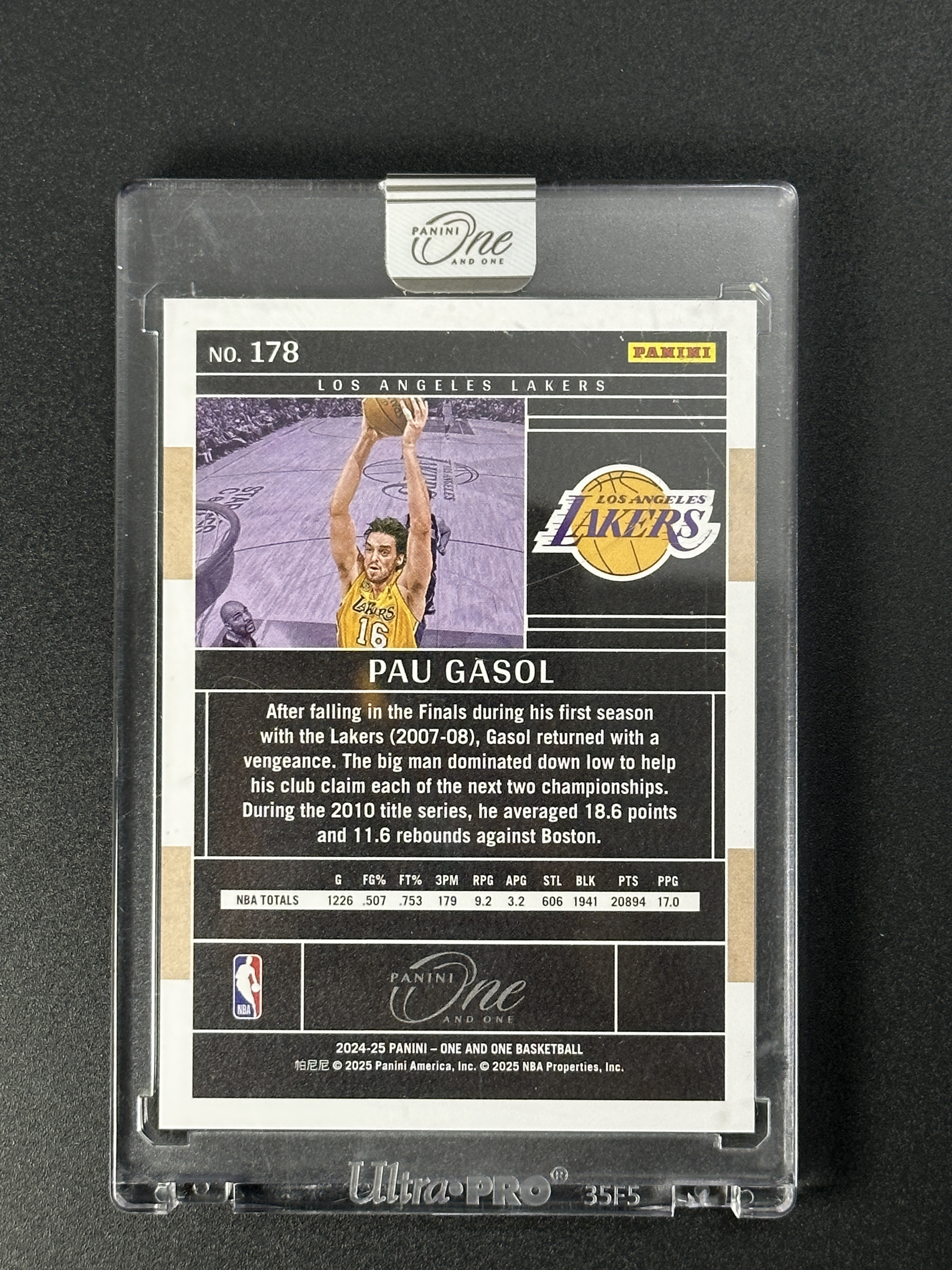 2024-25 Panini One and One Pau Gasol 保罗加索尔 湖人 49编 base 橙折 折射 原封砖微瑕