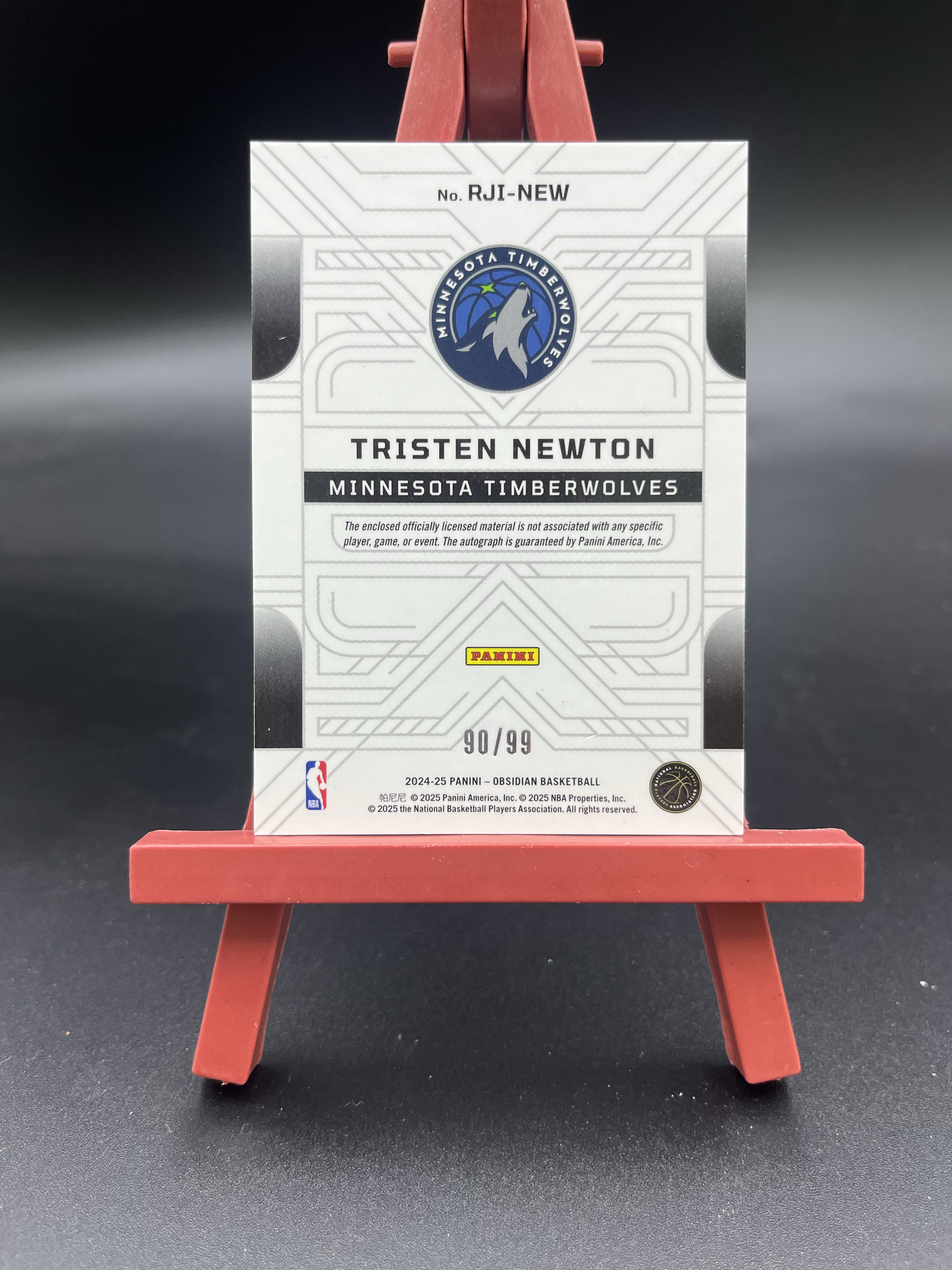 2024-25 Obsidian Tristen Newton RC 特里斯滕 牛顿 90/99编 黑曜石 橙折 折射 RC 新秀RPA 签字 双色球衣物料切割 卡品如图 【优质签字专场】01WZ