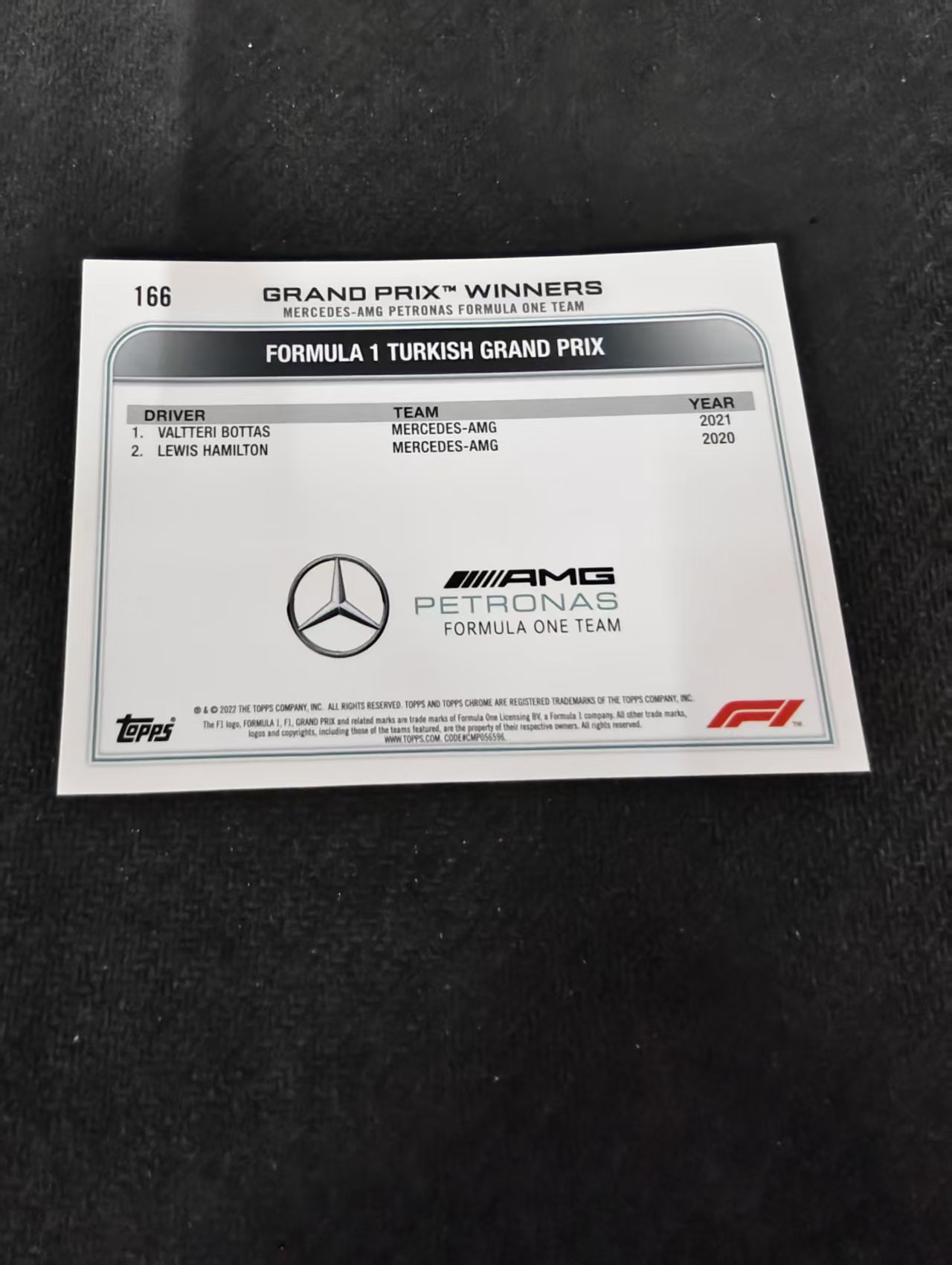 2022 Topps Chrome F1 Valtteri Bottas 瓦尔特利 博塔斯 阿尔法罗密欧 划痕 边角瑕疵 #166