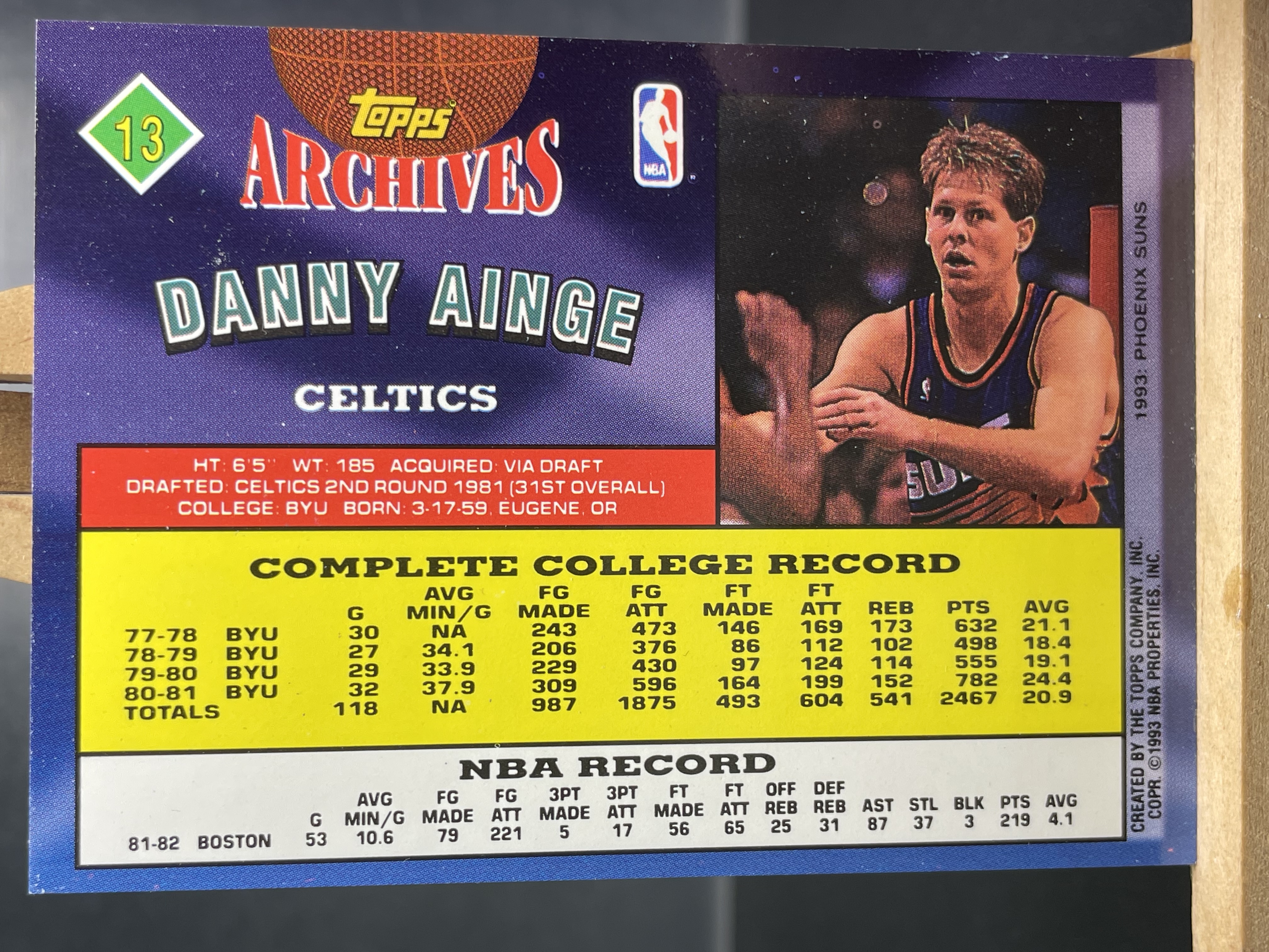 (C2) 1993 Topps 丹尼 安吉 凯尔特人 近期大热球星 收藏必备 卡面老化 边角暇 ! ! !