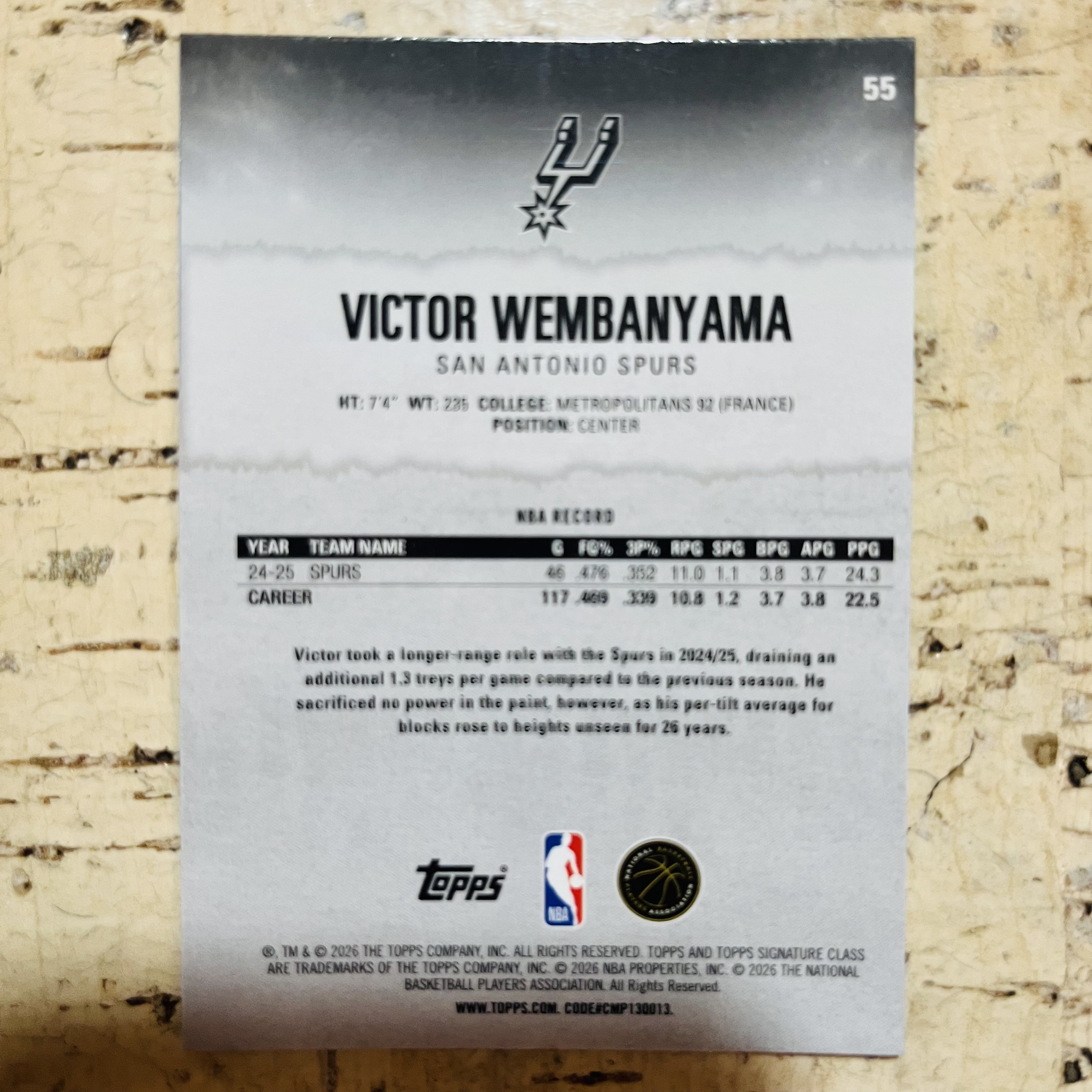 2025-26 Topps Signature Class Victor Wembanyama 马刺 外星人 文班亚马 潘多拉折 格子折 稀有折射 凑彩虹必备【小卡迷拍卖 可累积半年】