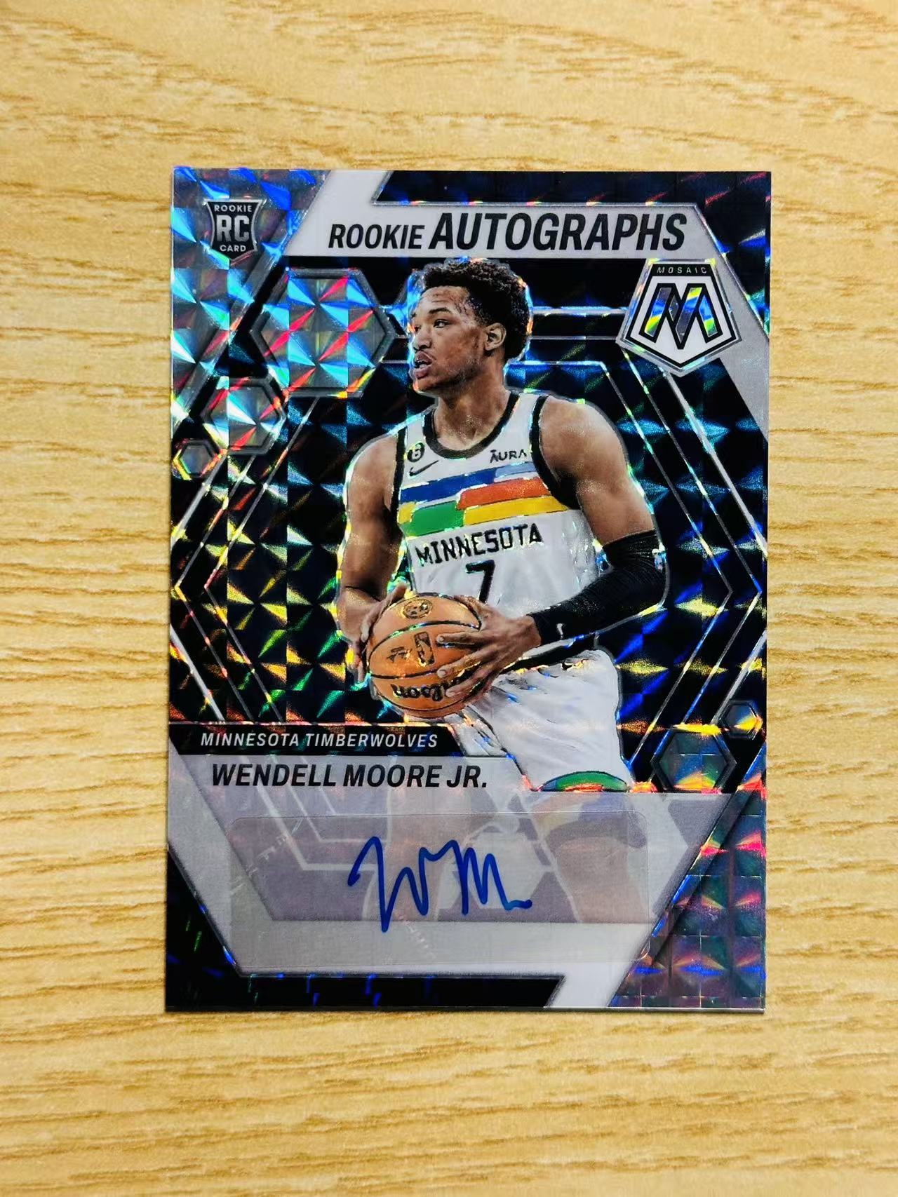 2022-23 Panini Mosaic Wendell Moore Jr. 嘿嘿代卖 马赛克 温德尔 摩尔 新秀 RC 签字 折射 森林狼 收藏必备
