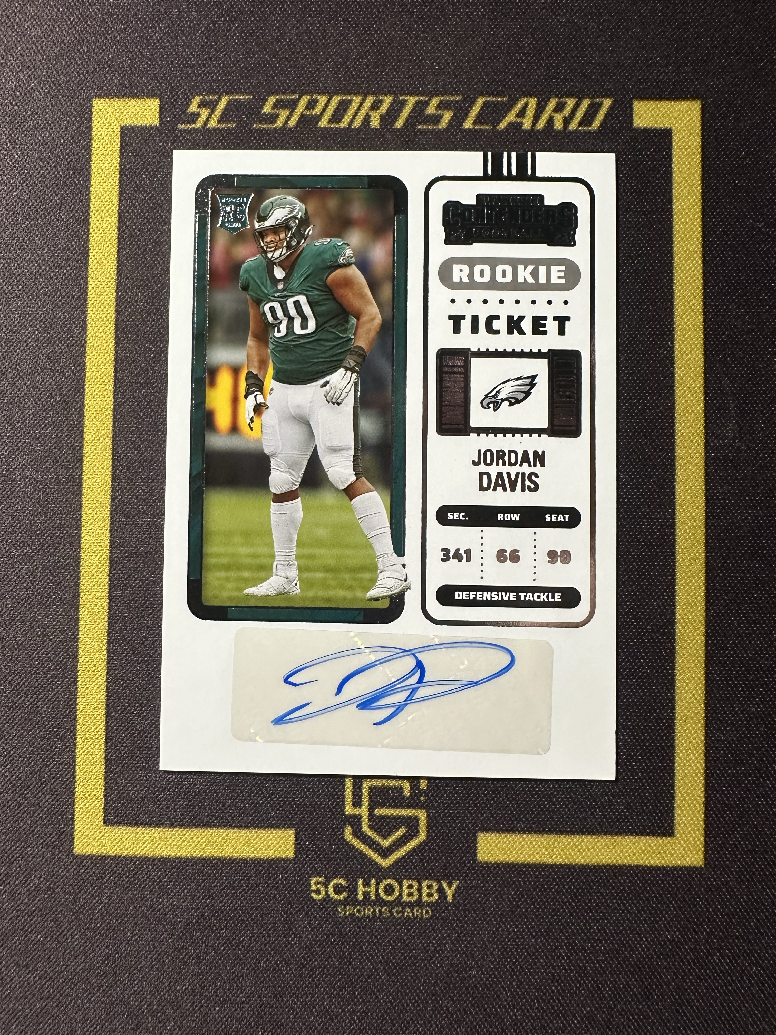 【主演出卡】2022 panini 橄榄球 contenders 球票系列 老鹰队 Jordan Davis 新秀 球票 签字 卡品如图