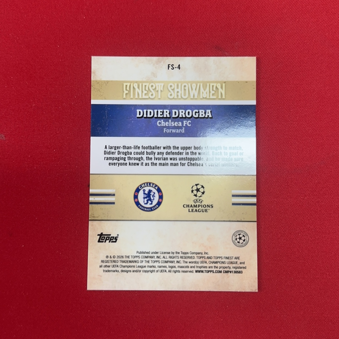【四喜代拍】2025-26 Topps 欧冠 Finest Didier Drogba 切尔西 迪迪埃 德罗巴 魔兽 最佳表演者特卡 卡品如图(polo)