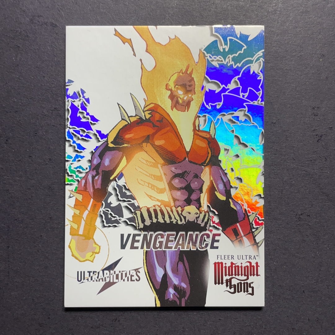 2024 Fleer Marvel (MCU) 午夜之子 复仇之灵 恶灵骑士 比例1:18 UB超能力星星折射特卡 序号2of30 2023 UD漫威漫画Fleer Ultra午夜之子 粉条代拍