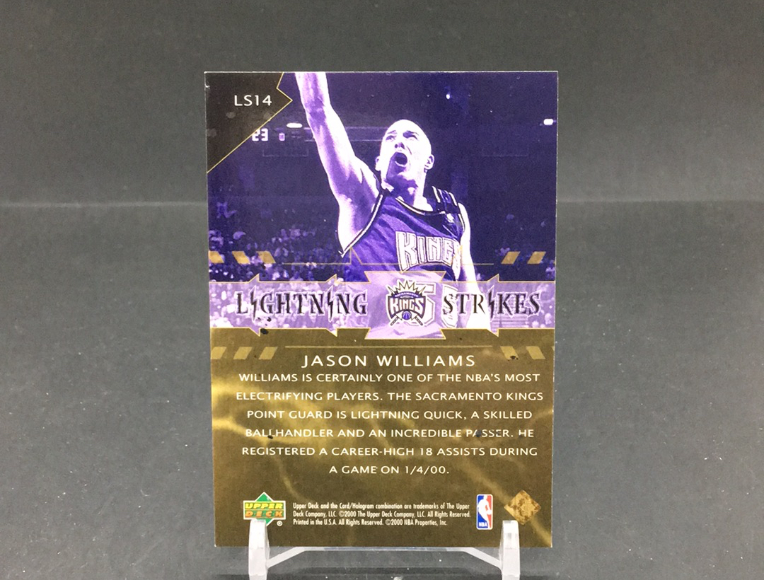 【DC拍卖】12.04 JTL UD 同名系列 大比例LIGHTNING STRIKE特卡 经典老特 实卡美如画 国王队名宿 华丽国王时期核心后卫 白巧克力 杰森 威廉姆斯
