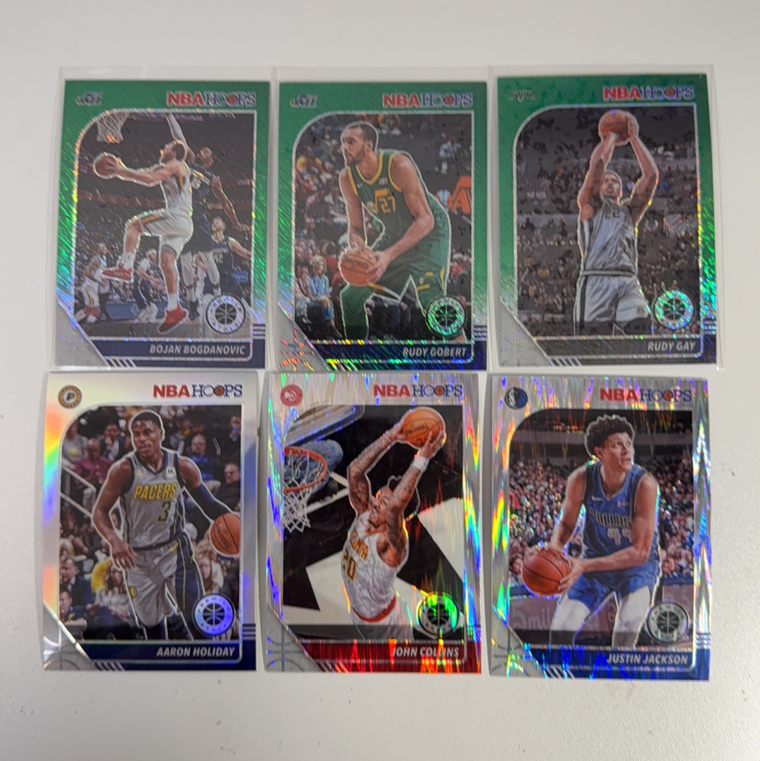 【免费代卖】6张 打包 lot HOOPS 折射 戈贝尔 博格达诺维奇 鲁迪 盖 马刺 骑士 勇士 湖人 火箭 值得收藏!!