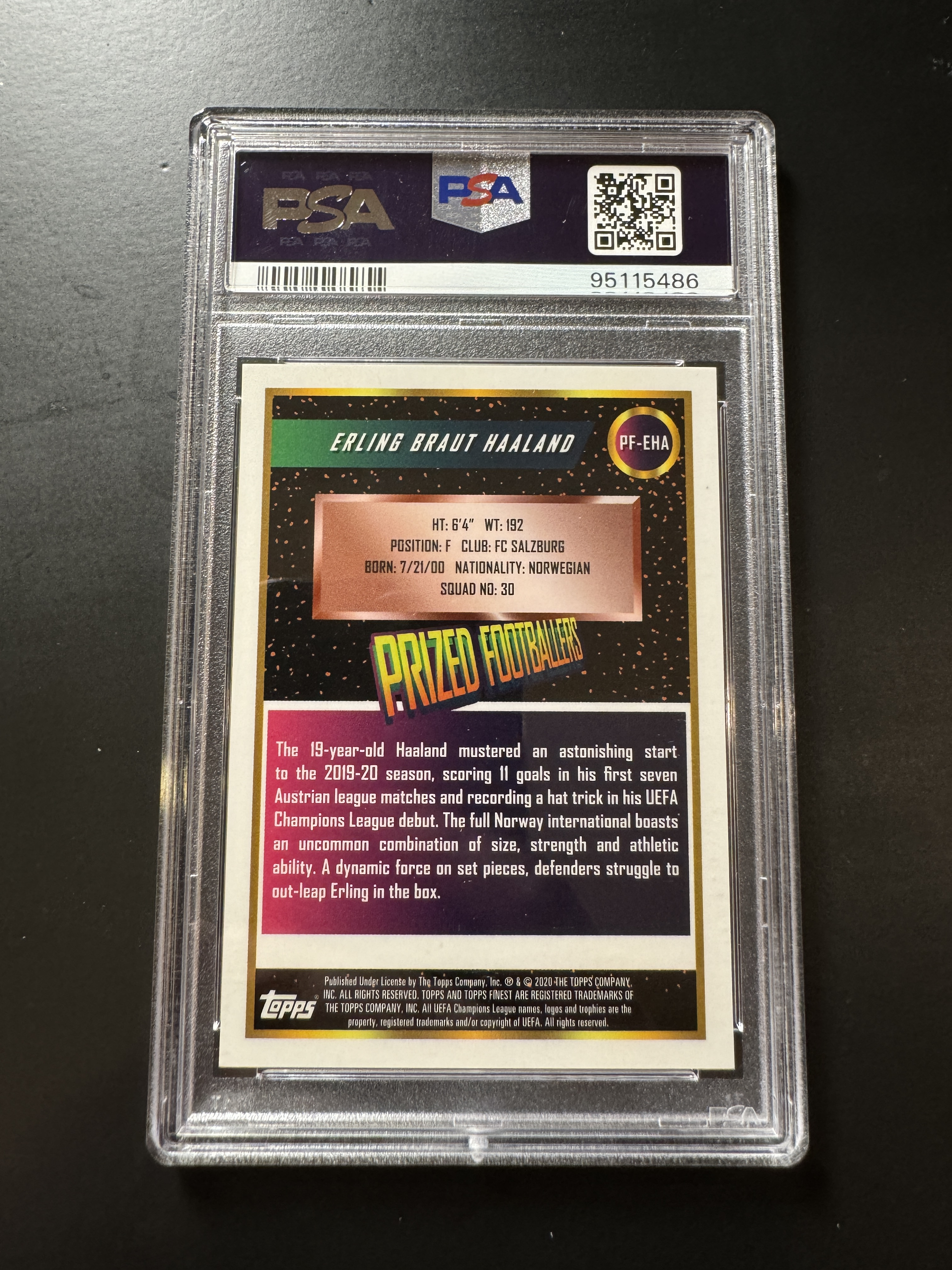 2019 Topps Finest Erling Haaland 哈兰德 银折 准新秀卡片 曼城 多特 多特蒙德 PSA10分 满分!!投资必备 亚马尔 姆巴佩 竞争者 持续大涨 江枫拍卖