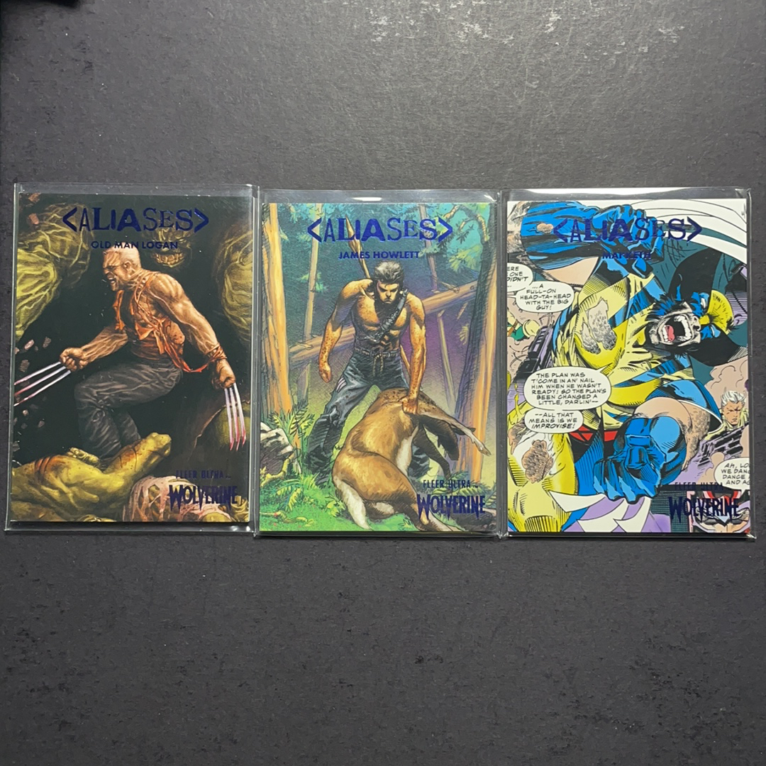 2024 Fleer Marvel (MCU) Ultra金刚狼 金刚狼化名绰号特卡蓝平行181编3张打包 序号见图2 2024 漫威Fleer Ultra金刚狼系列 粉条代拍