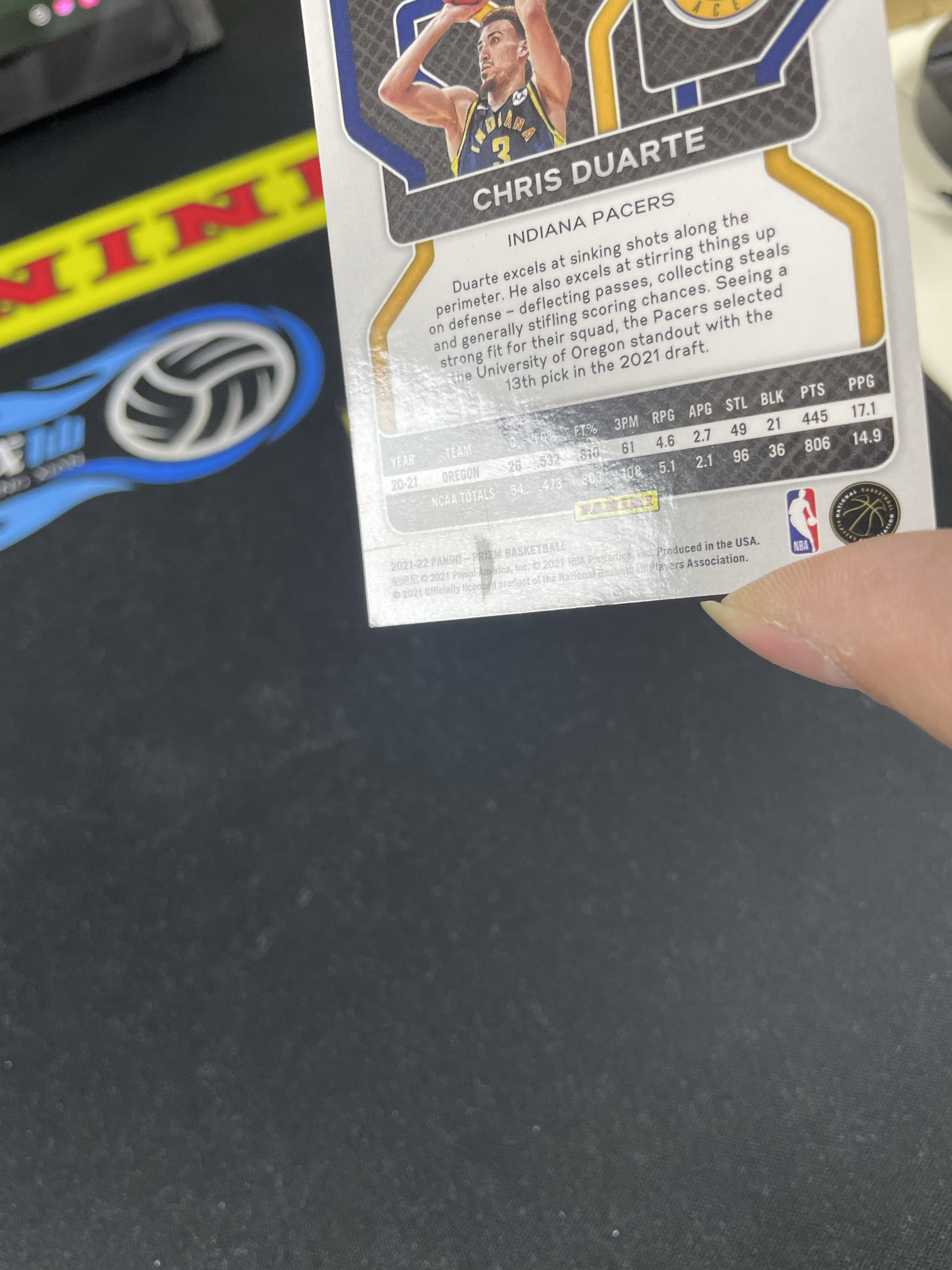 【皮成仙拍卖 统一手续费6%】PANINI 21-22 PRIZM 幸运信封 步行者 CHRIS DUARTE 克里斯杜阿尔特 杜瓦特 新秀 RC 棋盘折 1/8编 首编 瑕疵如图【只发顺丰】北境19