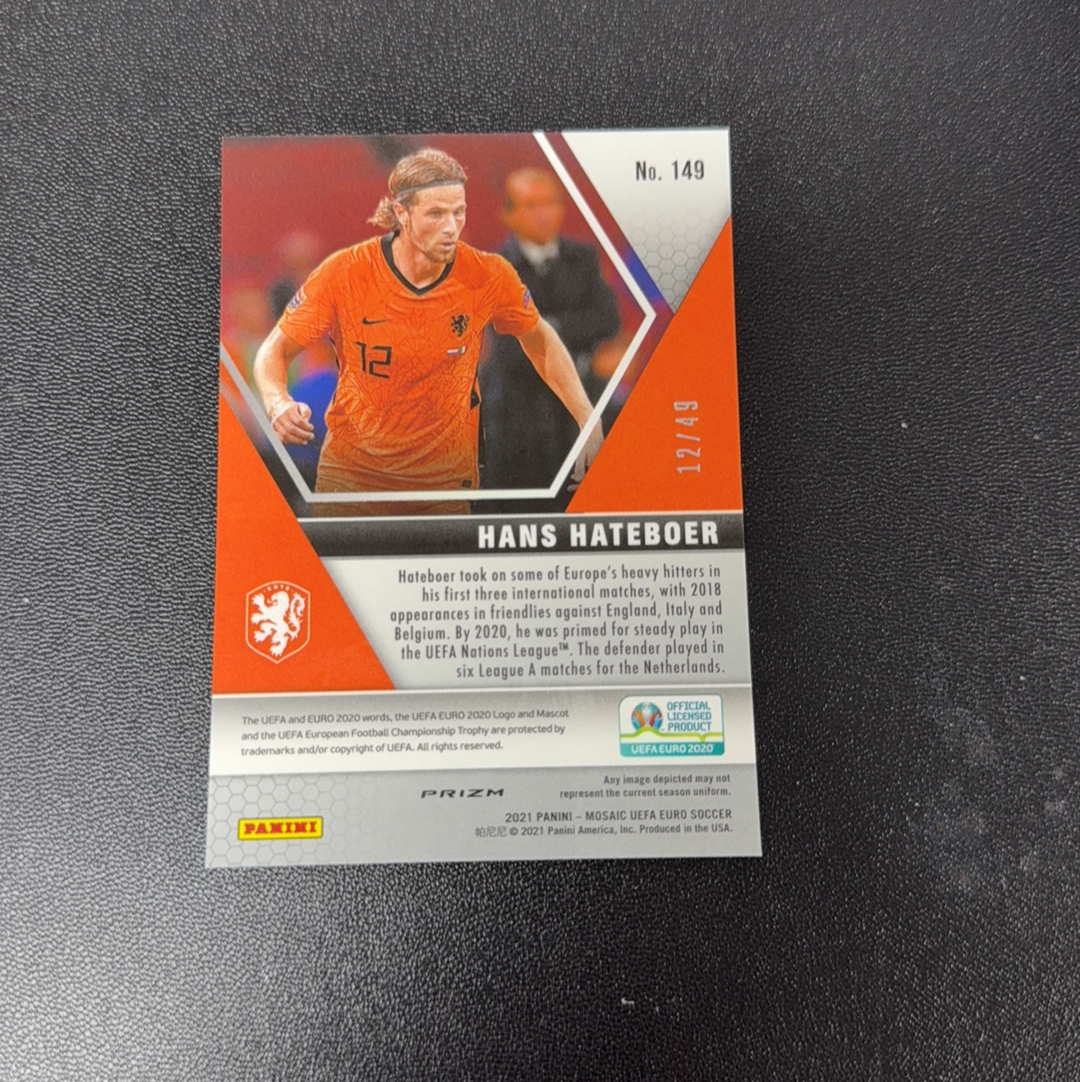 【小牛代拍】2021 Panini Mosaic Hans Hateboer 荷兰 国家队 哈特波尔 欧洲杯 粉折 粉马赛克折 /49编 卡品如图(阿里嘎多)