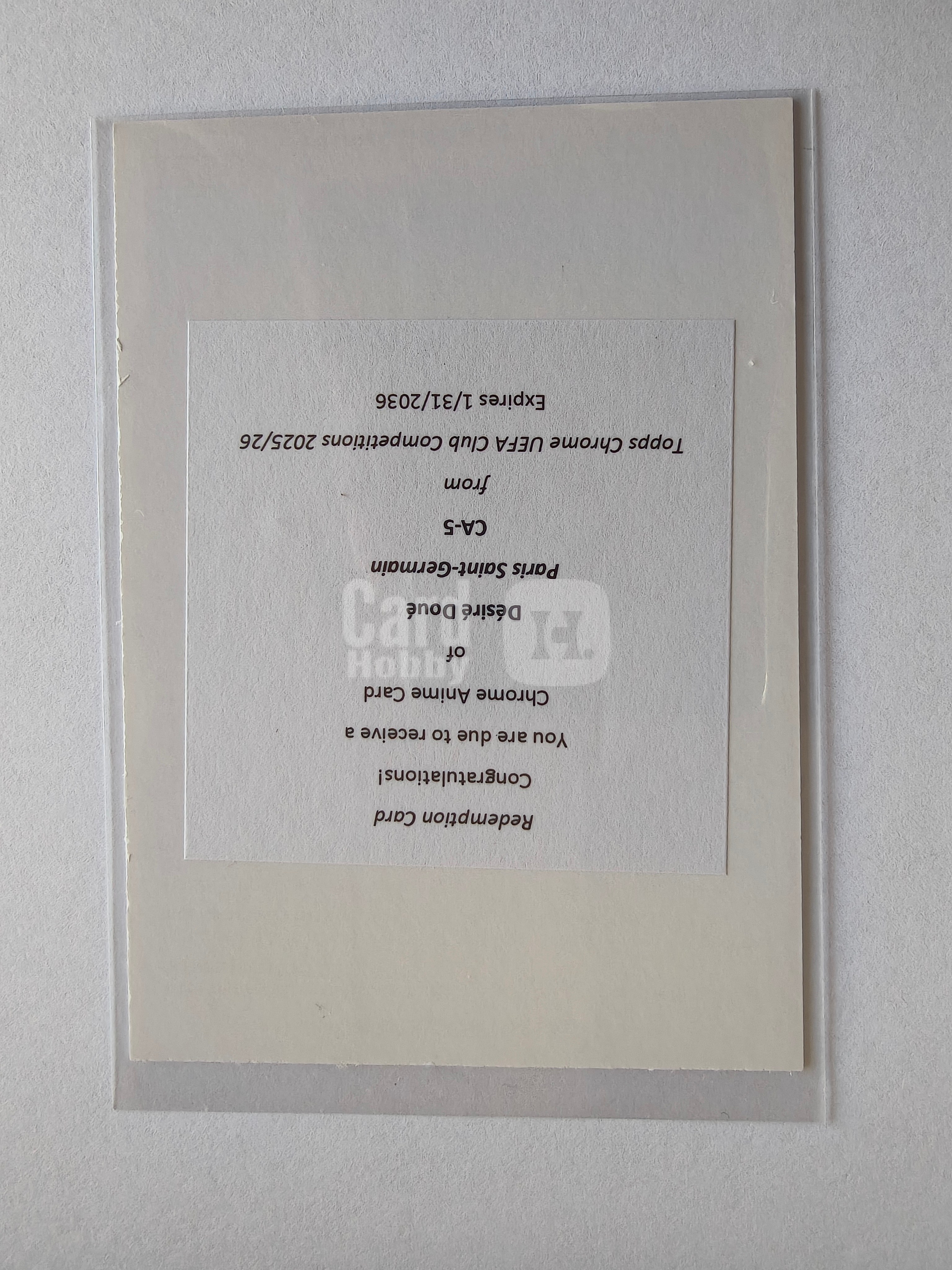 2025-26 Topps Chrome UEFA Club Competitions Desire Doue 欧战 巴黎圣日尔曼 大巴黎 德西雷 杜埃 动漫 大比例 特卡 交换板 XY689