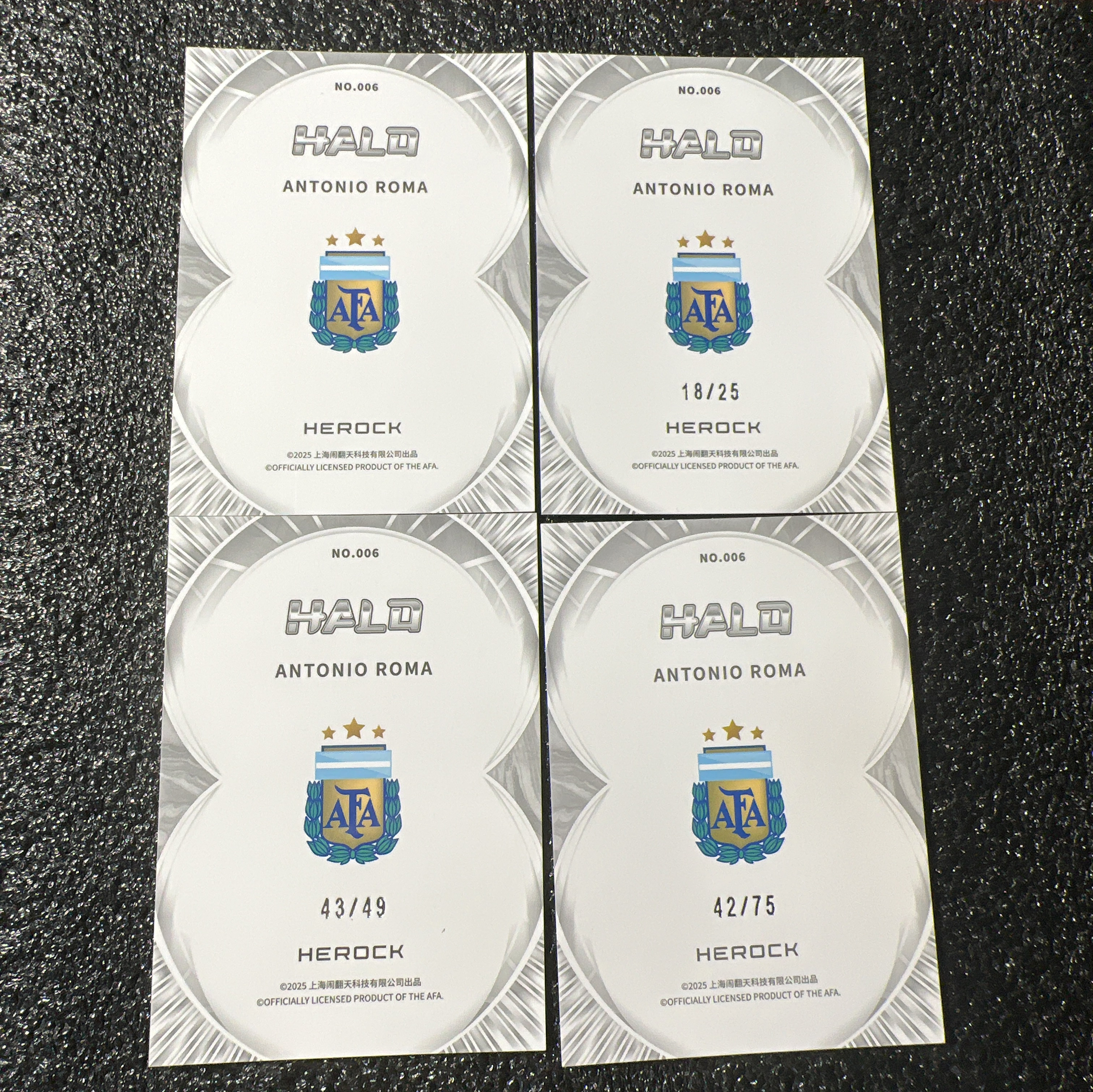 【足球代拍】2025 Playfull Herock Halo Antonio Roma 安东尼奥 罗马 月光折 25编 49编 75编 4张 凑套必备 LOT 打包发 只发顺丰 W006
