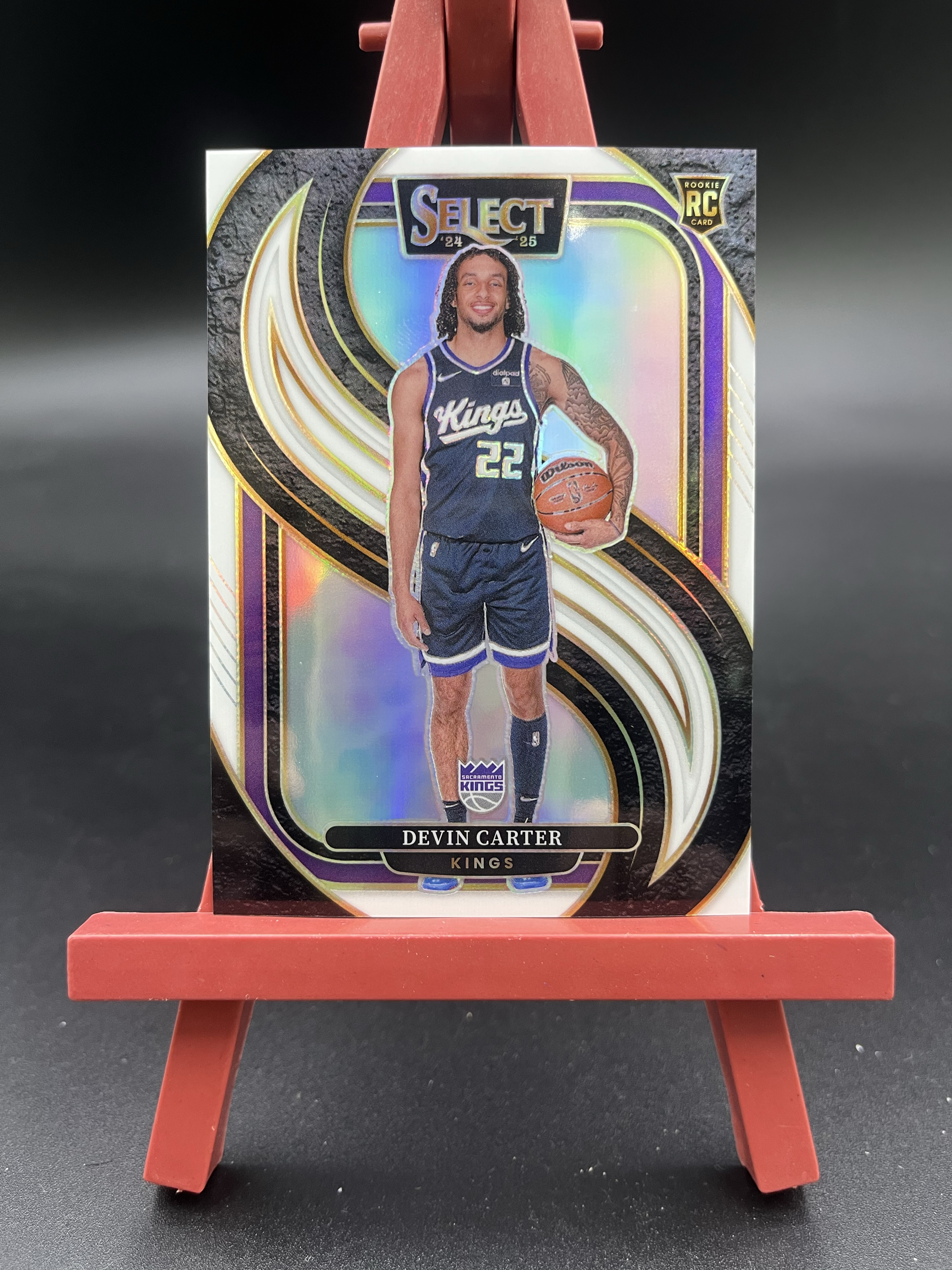 2024-25 Panini Select Devin Carter RC 新秀 国王 德文 卡特 54/149编 白折 折射 卡品如图【优质新秀专场】04WZ